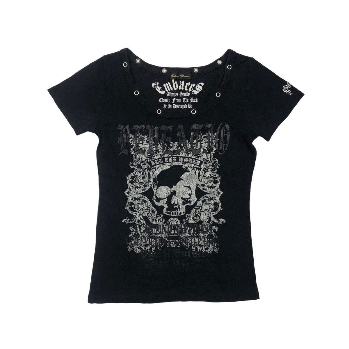 Pre-owned If Six Was Nine X Seditionaries Blue Strive Big Skull Tshirt In Black