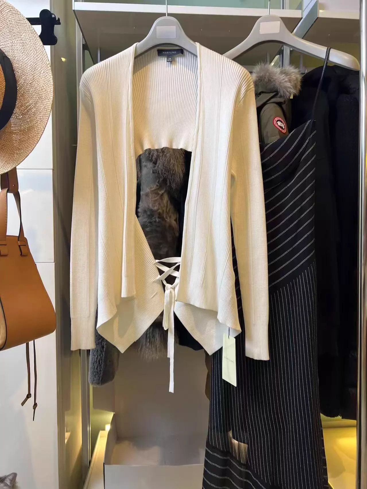 Other MARYLING White Knit Cardigan Back Cross Tie Design Size XS / US 0-2 / IT 36-38 - 2 Thumbnail