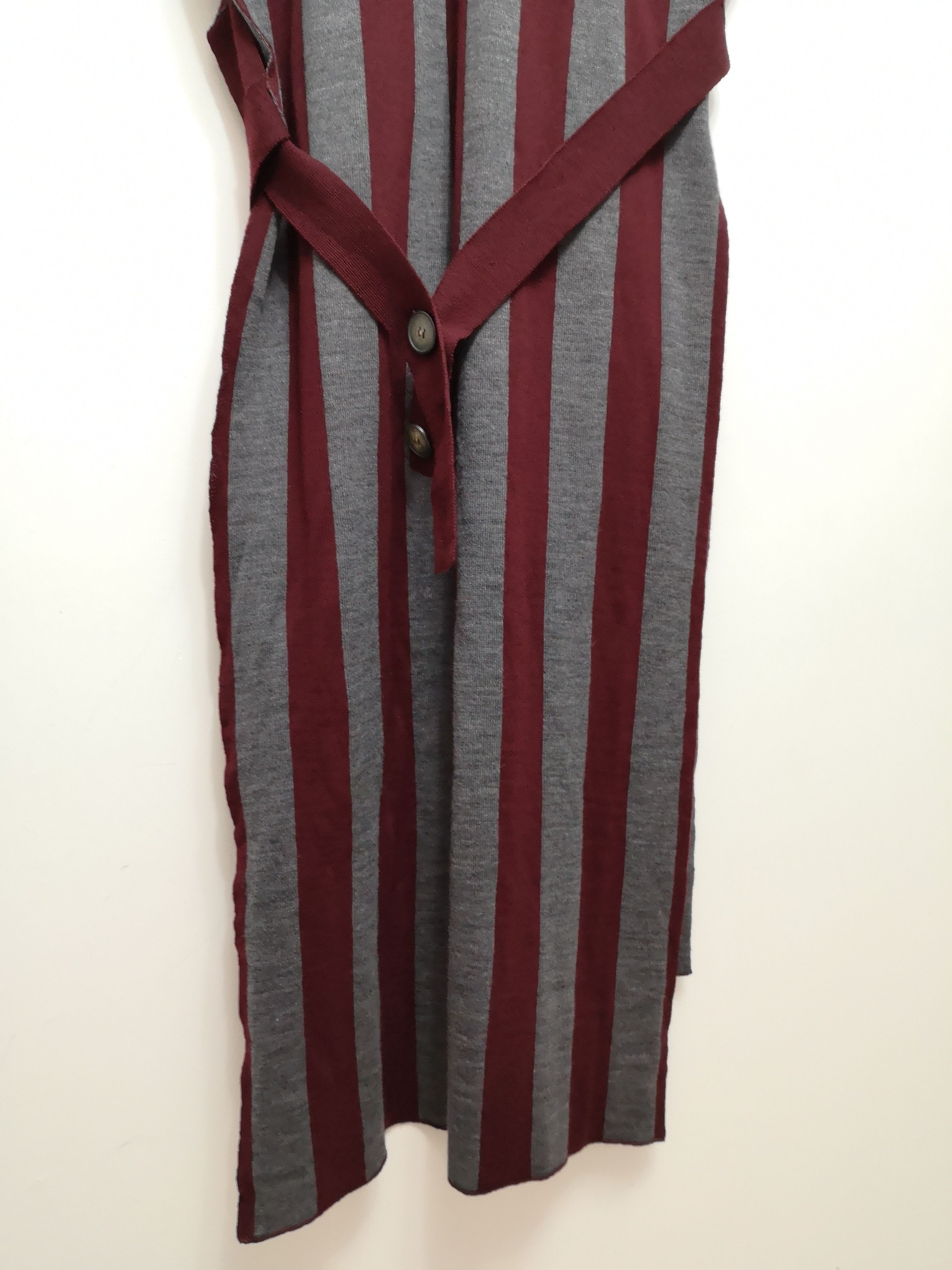 Jean Paul Gaultier × Vintage Vertical Stripe V Neck Sleeveless Sweater Knit Overlay Piece Size M / US 6-8 / IT 42-44 - 7 Thumbnail