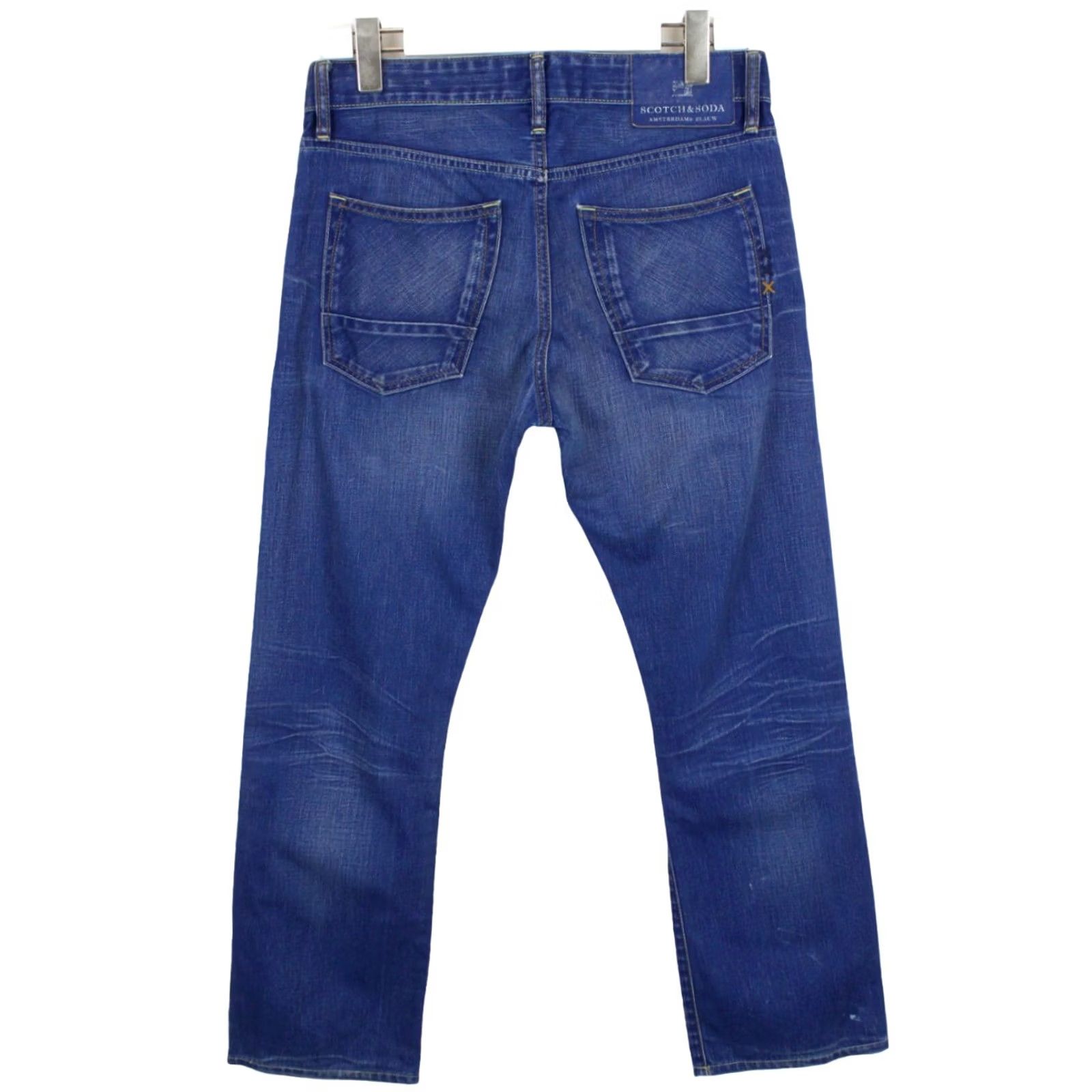 Scotch & Soda Scotch & Soda Rush Jeans Straight Blue W29/L32 Denim Whiskers Faded Men's Size US 29 - 2 Thumbnail