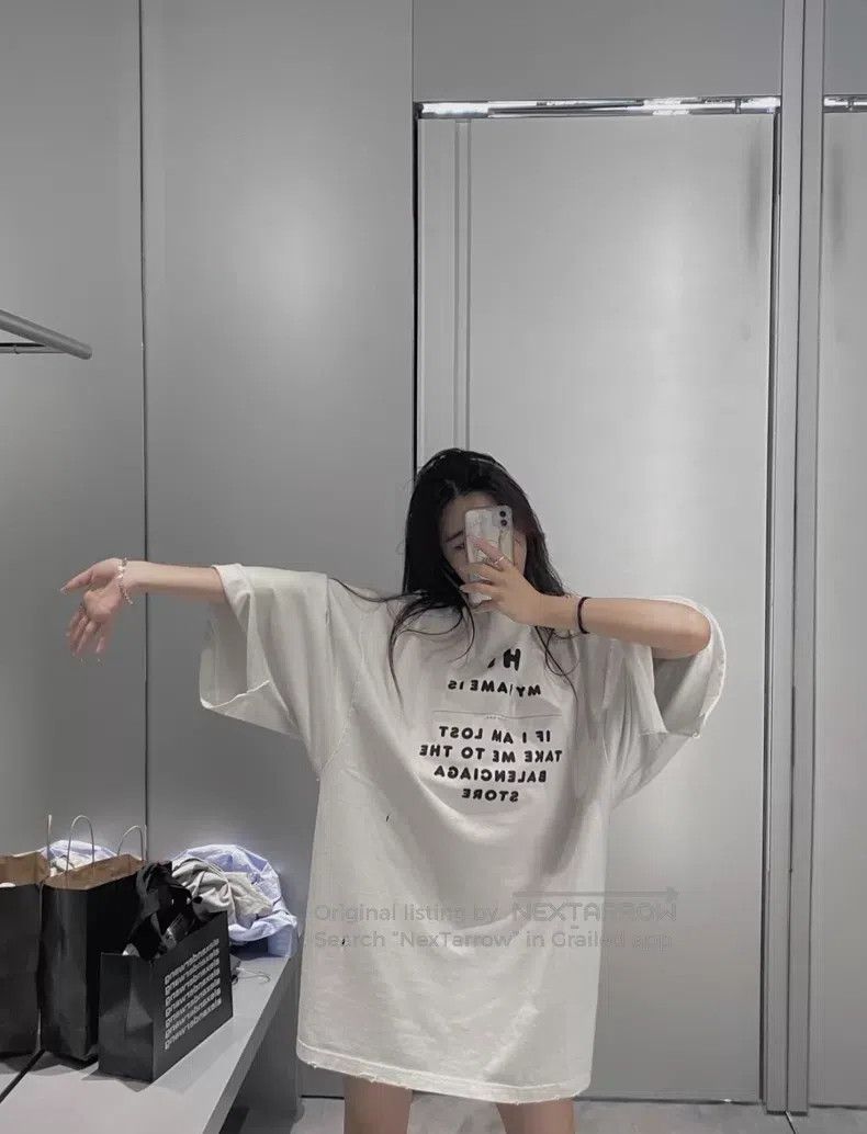 Balenciaga Balenciaga White 'Hi My Name is' slogan short-sleeve Size US M / EU 48-50 / 2 - 8 Thumbnail