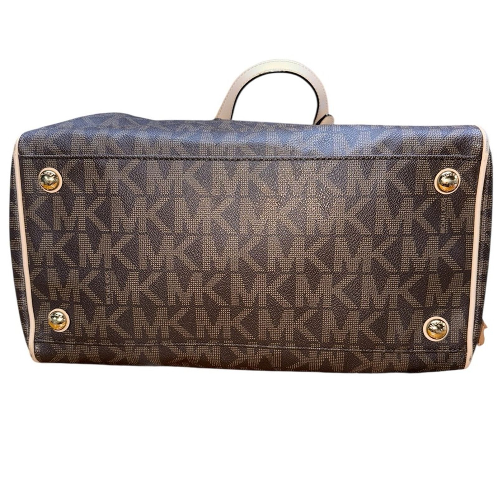 Michael Kors Michael Kors Signature Brown and Tan leather Barrel hand bag Size ONE SIZE - 6 Thumbnail