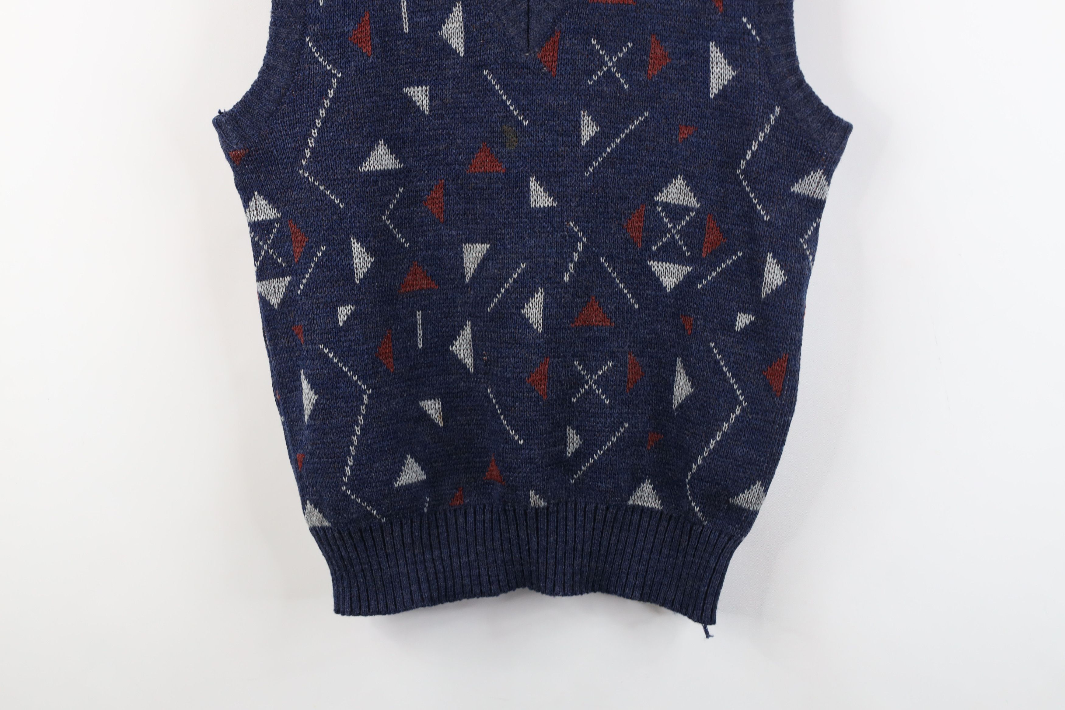 Vintage Vintage 90s Streetwear Blend Geometric Knit Sweater Vest Size M / US 6-8 / IT 42-44 - 3 Thumbnail