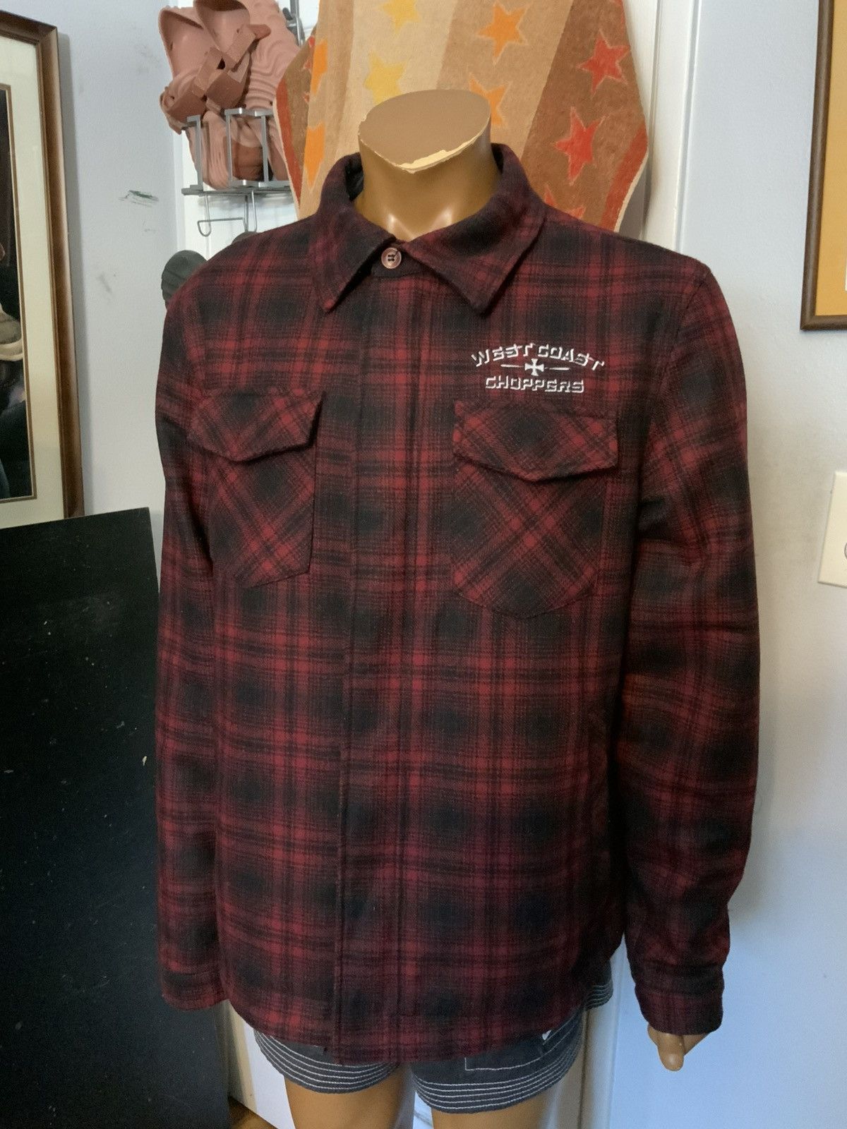 West Coast Choppers Jesse James West Coast Choppers Buffalo Plaid Wool Jacket Size US XXL / EU 58 / 5 - 9 Thumbnail