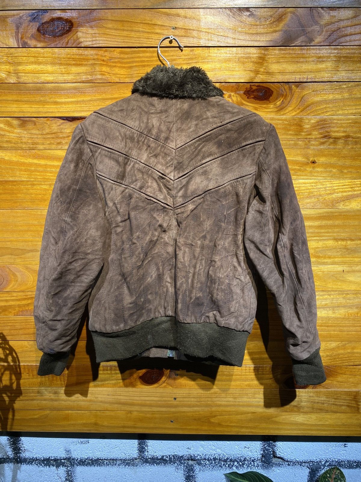 Genuine Leather Vintage Mr. GEAR Brown Suede Leather Jacket Shearling Collar Size US S / EU 44-46 / 1 - 9 Thumbnail