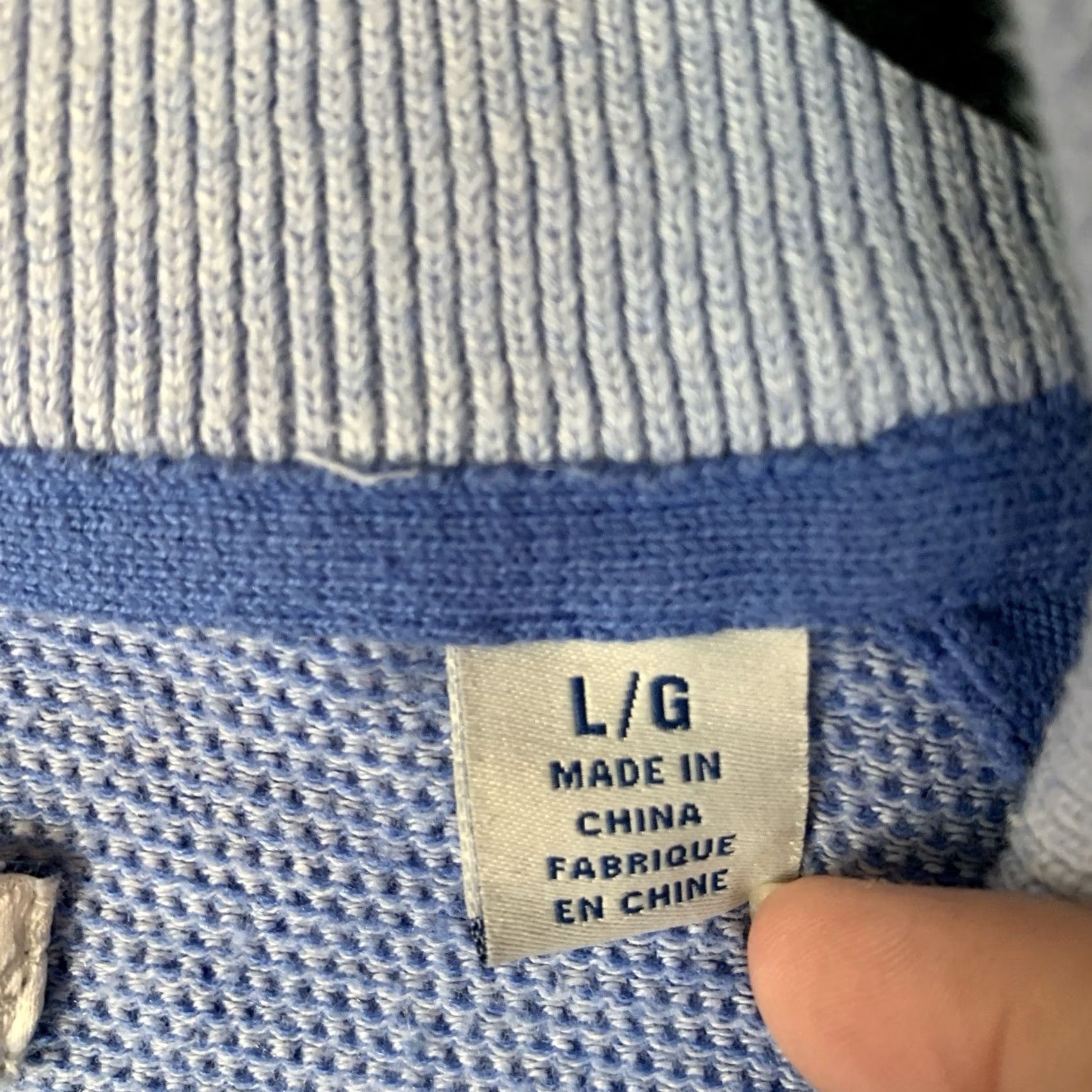 Tommy Bahama Tommy Bahama Shirt Men L Blue Island Zone 1/4 Zip Sweater Cotton Knit Pullover Casual Travel Size US L / EU 52-54 / 3 - 4 Thumbnail