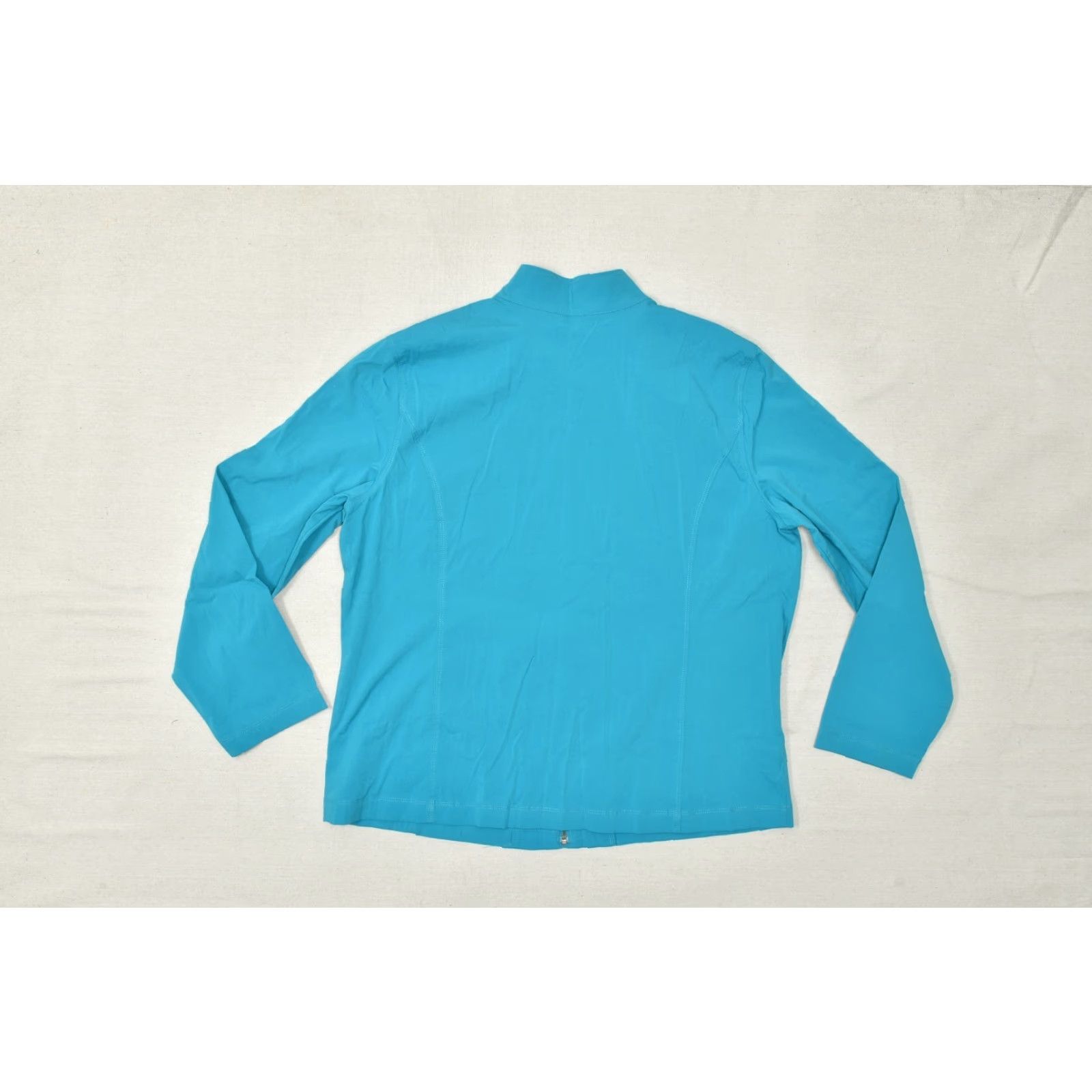 Vintage Chico's Additions Women's Jacket Teal Blue Full Zip Mock Neck Lightweight Polyester Regular Size 3 Size XS / US 0-2 / IT 36-38 - 8 Thumbnail