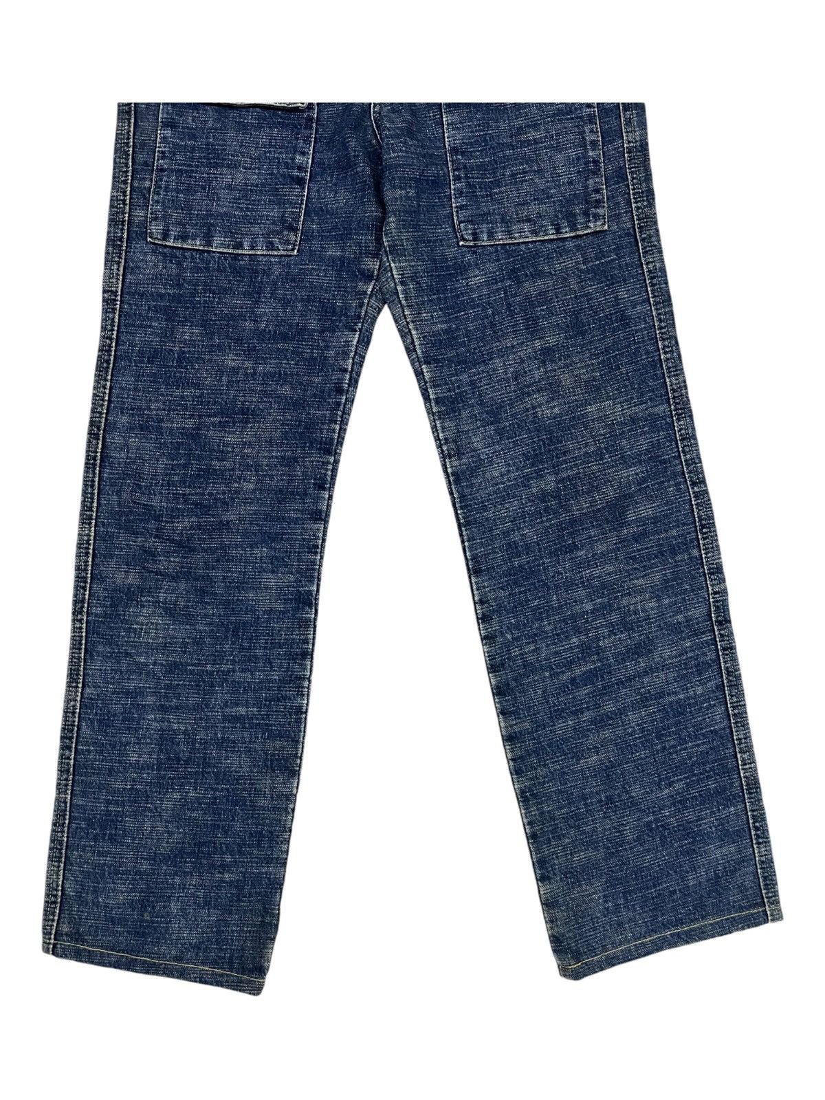 Indigo × Oni × Samurai Jeans Vintage 90s BARTACK 🇯🇵 Slub Indigo Denim Bush Denim Jeans Size US 30 / EU 46 - 7 Thumbnail