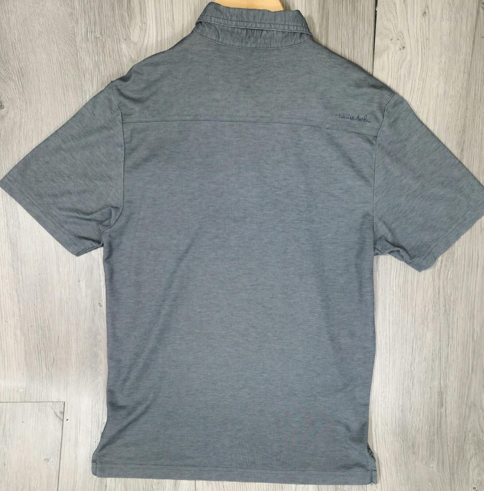 TravisMathew Travis Mathew Mens M Golf Polo Gray Blue Striped Pima#12 Size US M / EU 48-50 / 2 - 7 Thumbnail