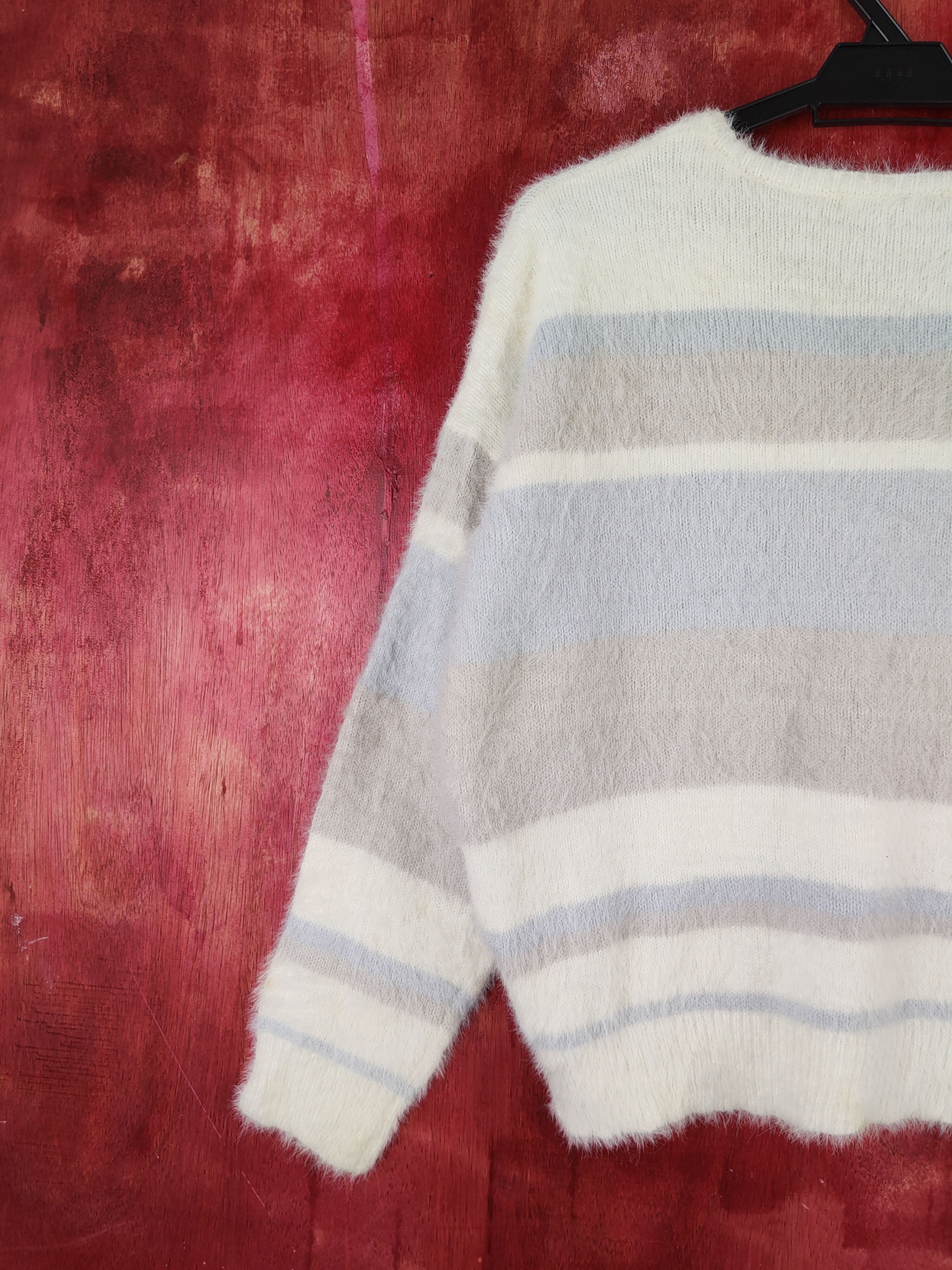 Japanese Brand × Vintage Ingni Cream Shag Shaggy Fur Mohair Knitwear #S1910 Size M / US 6-8 / IT 42-44 - 8 Thumbnail