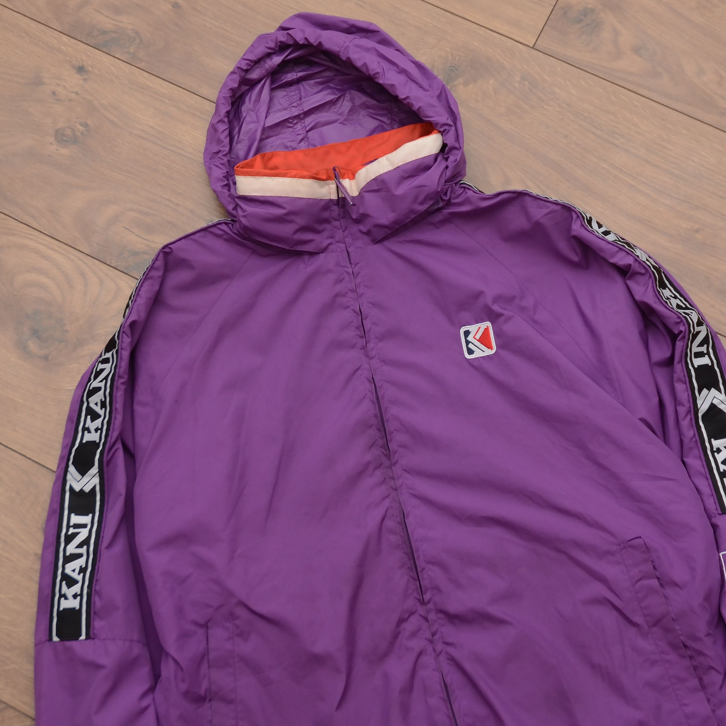 Karl Kani Karl Kani Retro Tape Track Jacket Big Logo Hooded Zip Vintag Size US L / EU 52-54 / 3 - 5 Thumbnail