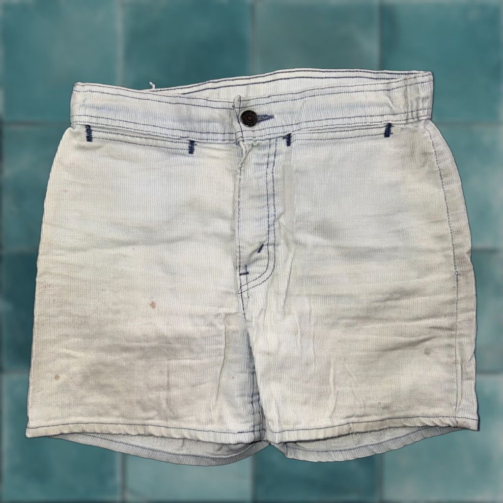 Levi's VINTAGE Levi's Corduroy White Tab Cutoff Shorts 29 Regular Blue 5-Pocket Design Vintage Beach Men Size US 29 - 1 Thumbnail