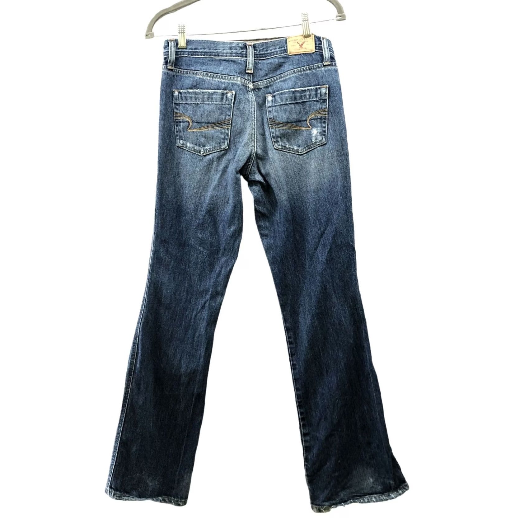 American Eagle Outfitters VINTAGE American Eagle Favorite Flare Jeans Womens Size 2 Blue Mid Rise Distressed Jeans Women 2 Flared Vintage AE Outfitters Size 26" / US 2 / IT 38 - 2 Thumbnail