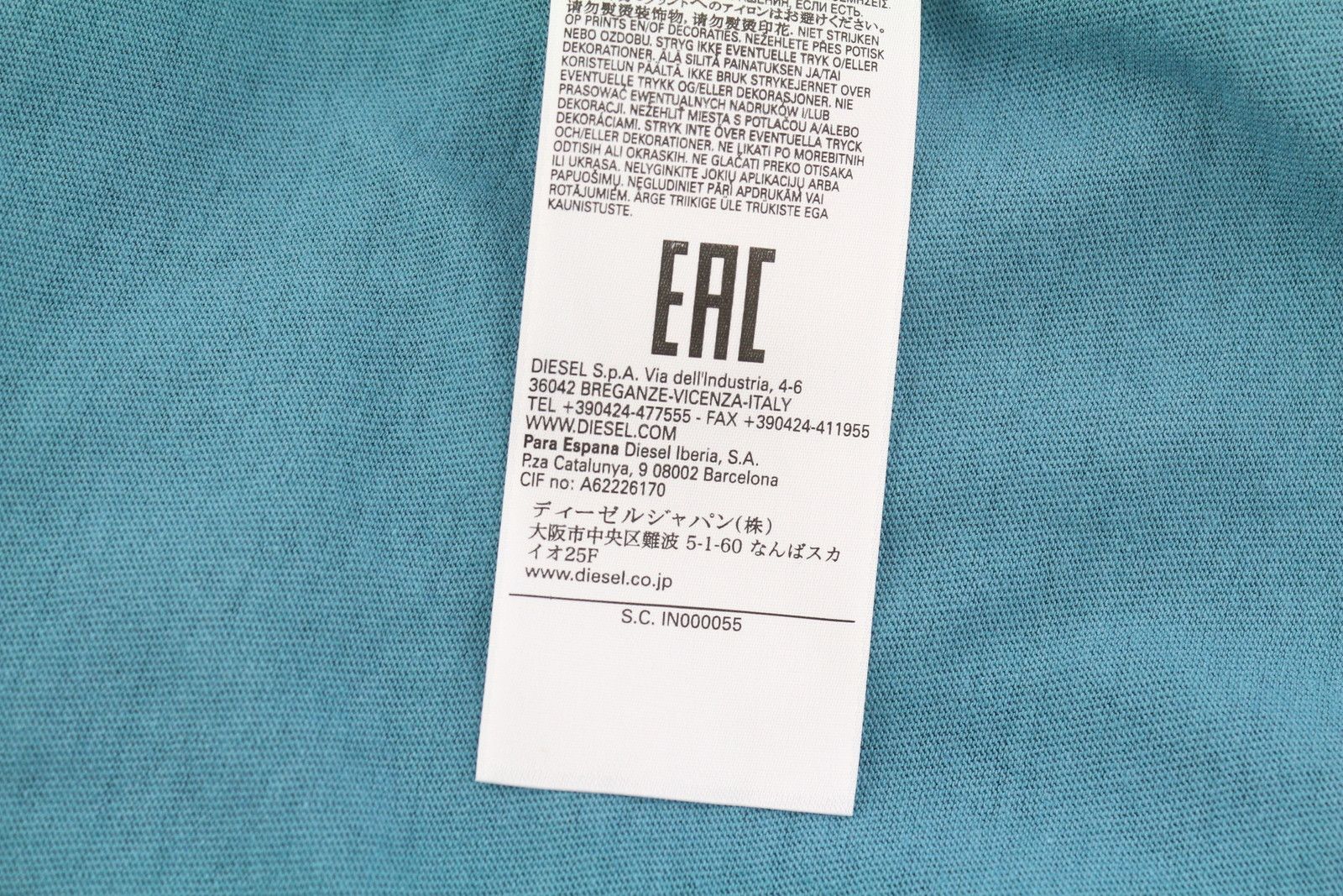 Diesel T-WASH-E1 L Blue Crew Collar Tricot T-Shirt 85115 Size US L / EU 52-54 / 3 - 8 Thumbnail