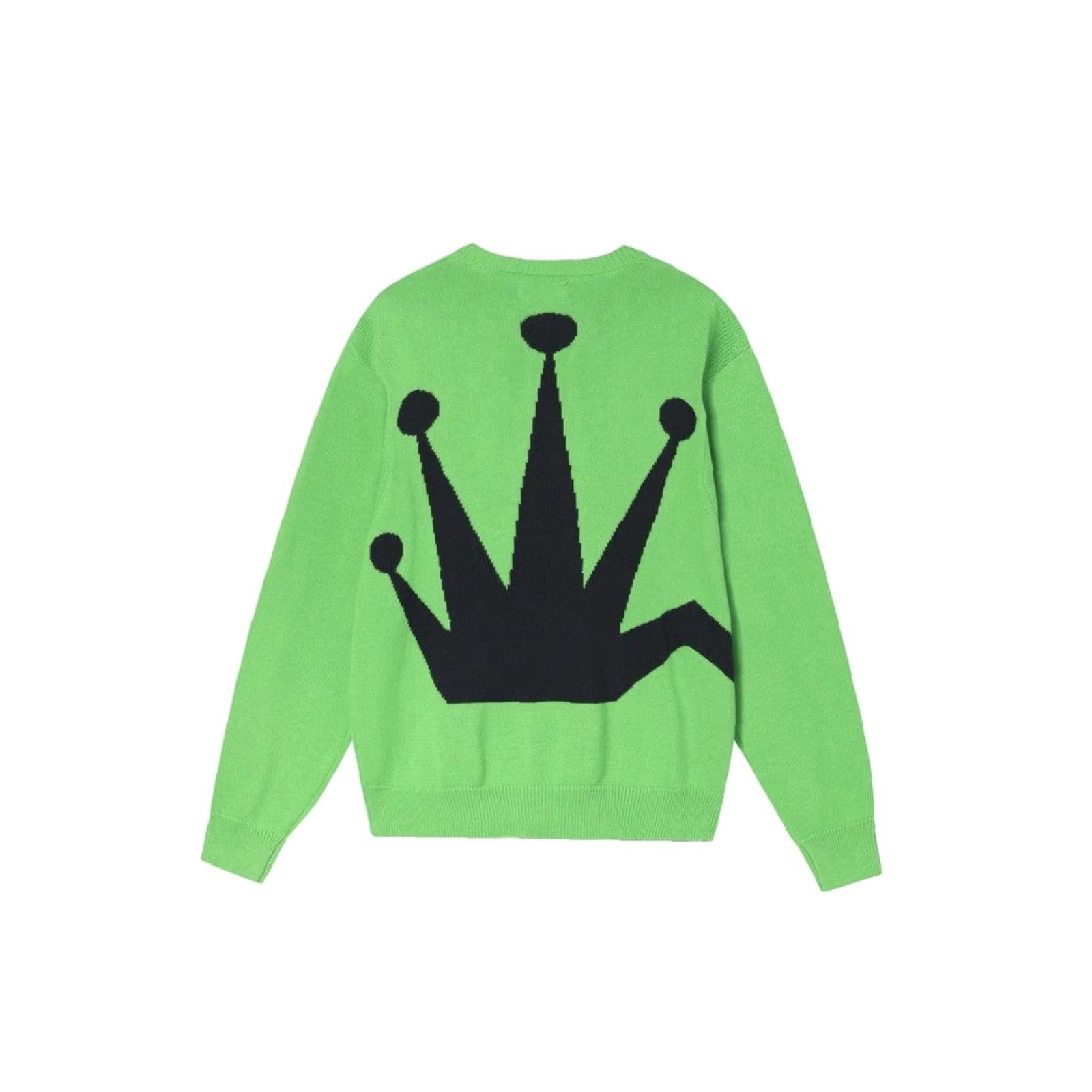 Vintage Stussy OG Bent Crown Knit Crewneck Sweater Lime Green Size Large Mens Pullover Crew Neck Knit Shirt Logo Pattern Washable Cotton Vintage: No Size US L / EU 52-54 / 3 - 2 Thumbnail