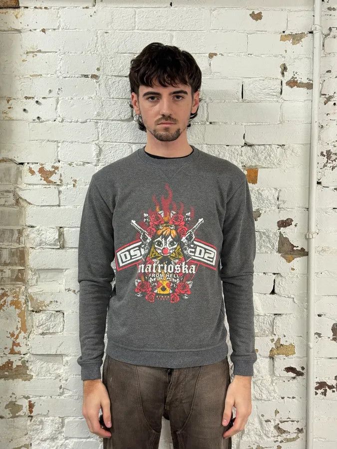 Dsquared2 AW2015 Dsquared2 Grey Gun Moto Crewneck Sweater Size US S / EU 44-46 / 1 - 2 Thumbnail