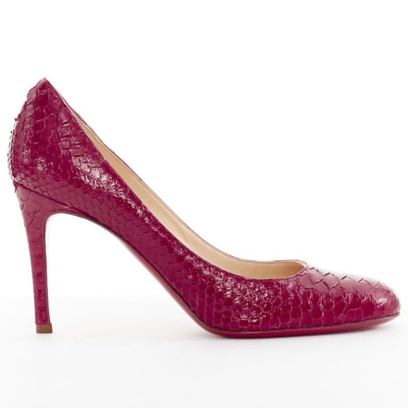 Christian Louboutin CHRISTIAN LOUBOUTIN Miss Gena 85 red glossy leather round toe pumps EU36.5 Size US 6.5 / IT 36.5 - 1 Thumbnail