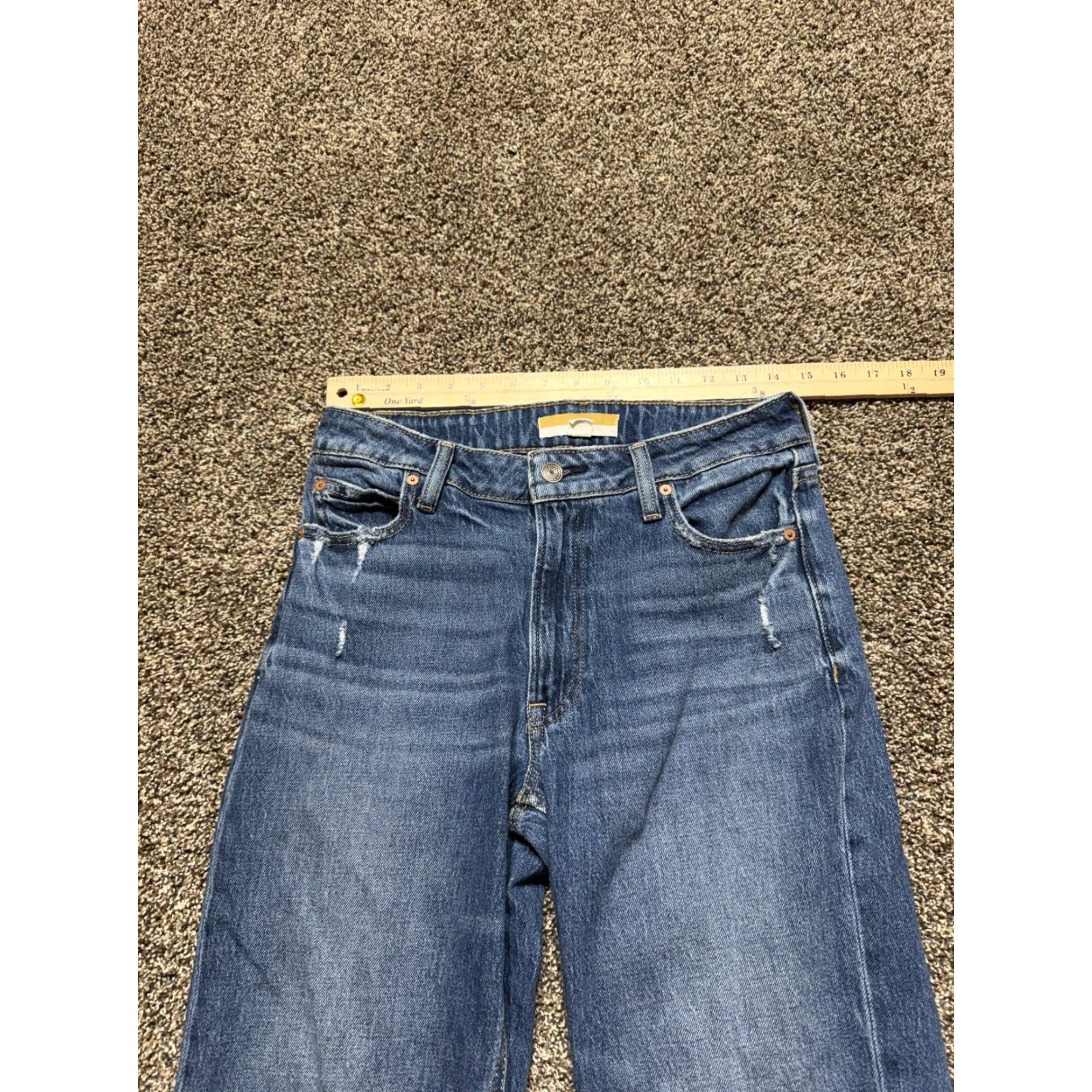 Denime Maurcies Jeans Women 8 Regular Denim Blue 29X30 Mid Distress Straight 5-Pocket Pants Size 30" / US 8 / IT 44 - 6 Thumbnail