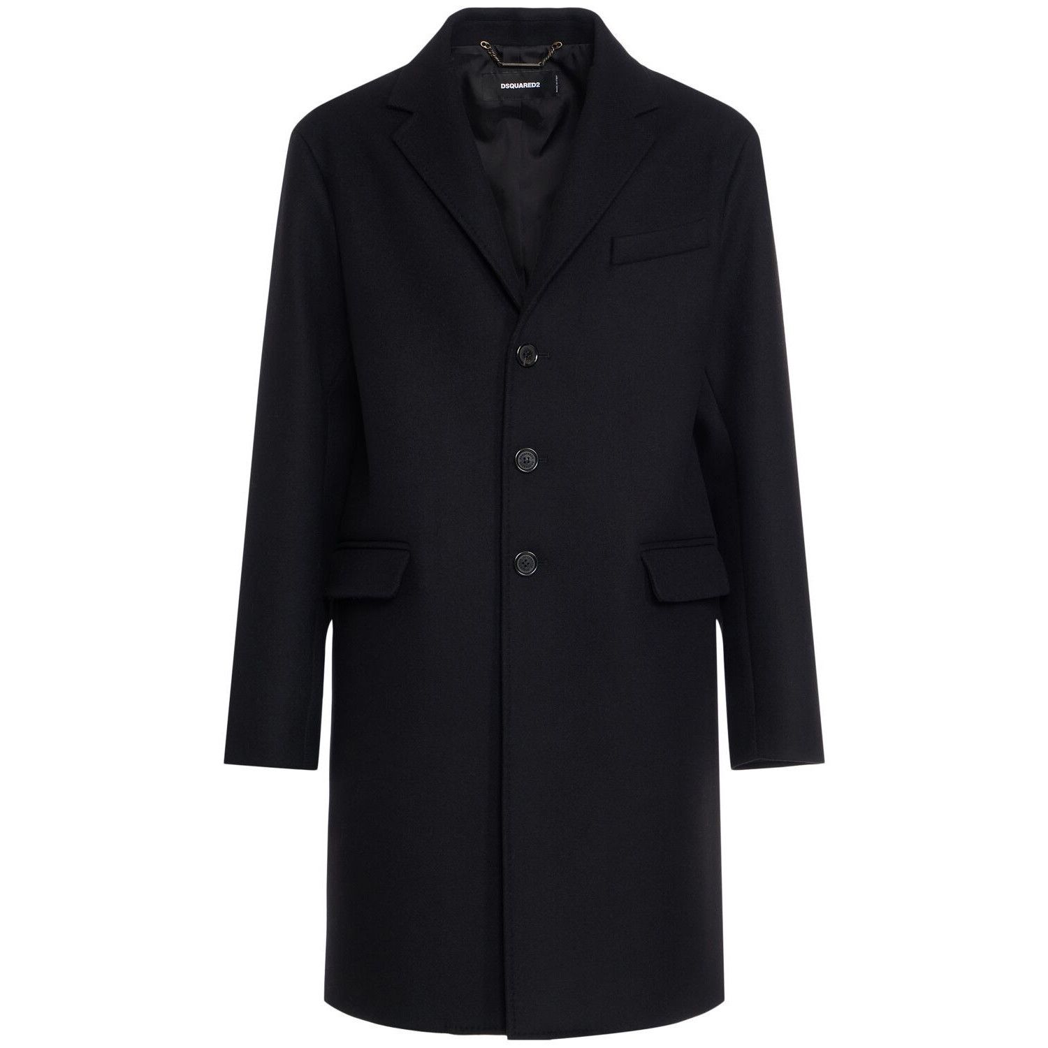 Dsquared2 DSQUARED2 Black Easy Wool Coat New & Authentic (Men's size:S Size US S / EU 44-46 / 1 - 1 Thumbnail
