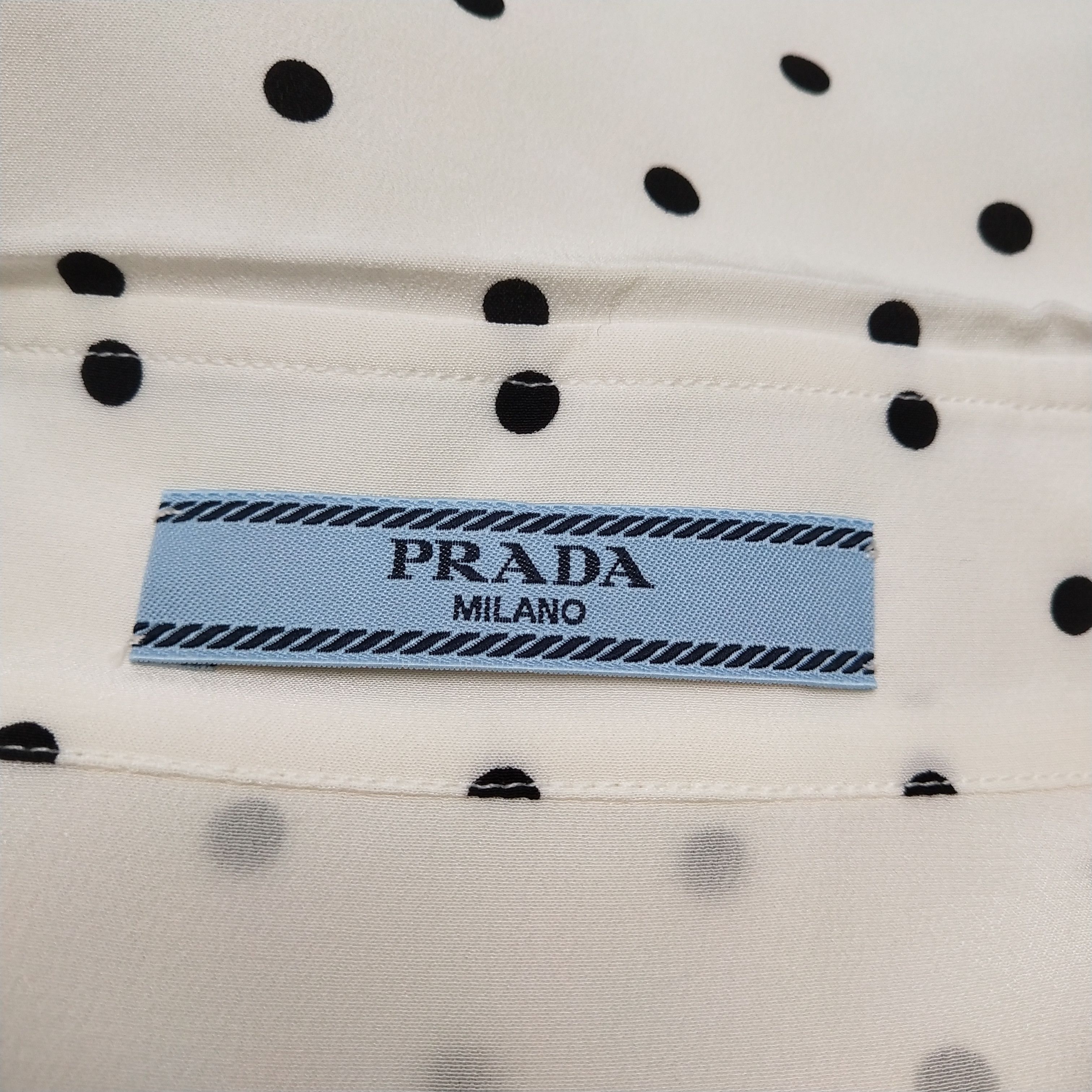 Prada Prada Polka Dot Silk Long Sleeve Shirt . Size M / US 6-8 / IT 42-44 - 5 Thumbnail