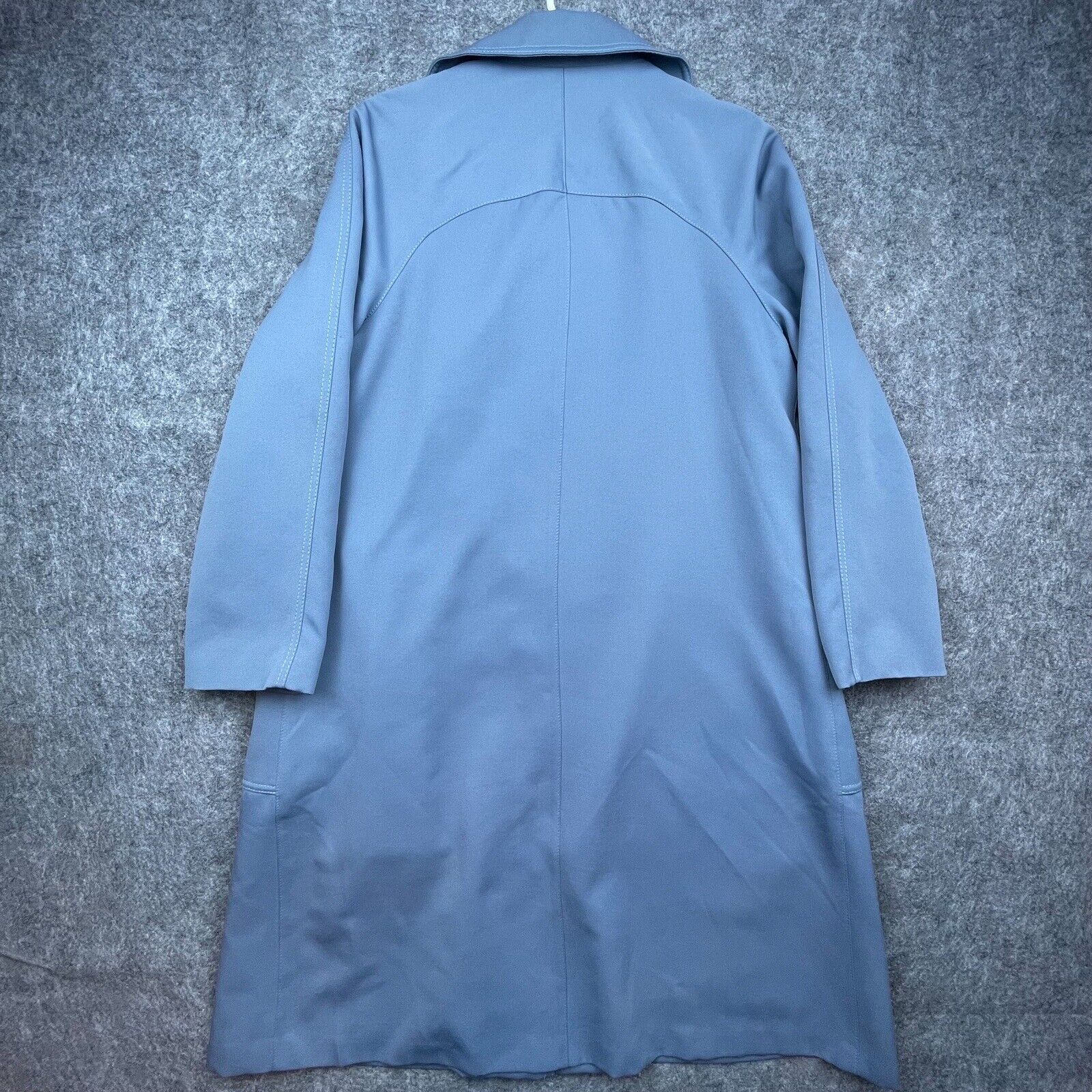 I. Magnin Vintage I Magnin Coat Large Blue Trench Flannel Forecaster Size L / US 10 / IT 46 - 2 Thumbnail