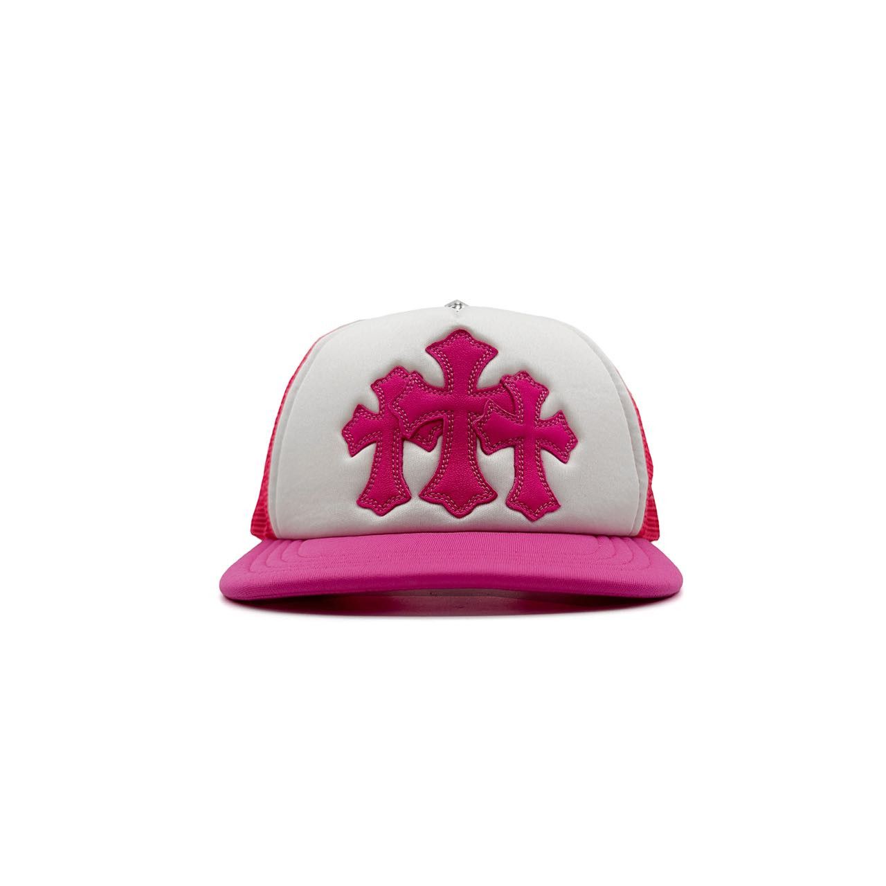 Chrome Hearts Triple Cross Leather Patch Silver Buckle Cap