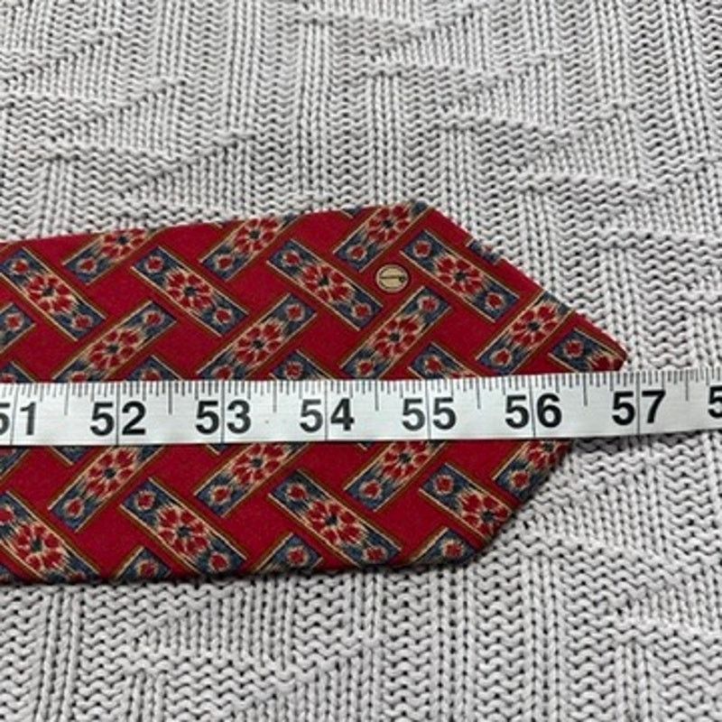 Alfred Dunhill Dunhill red basketweave patterned silk tie Size ONE SIZE - 5 Thumbnail