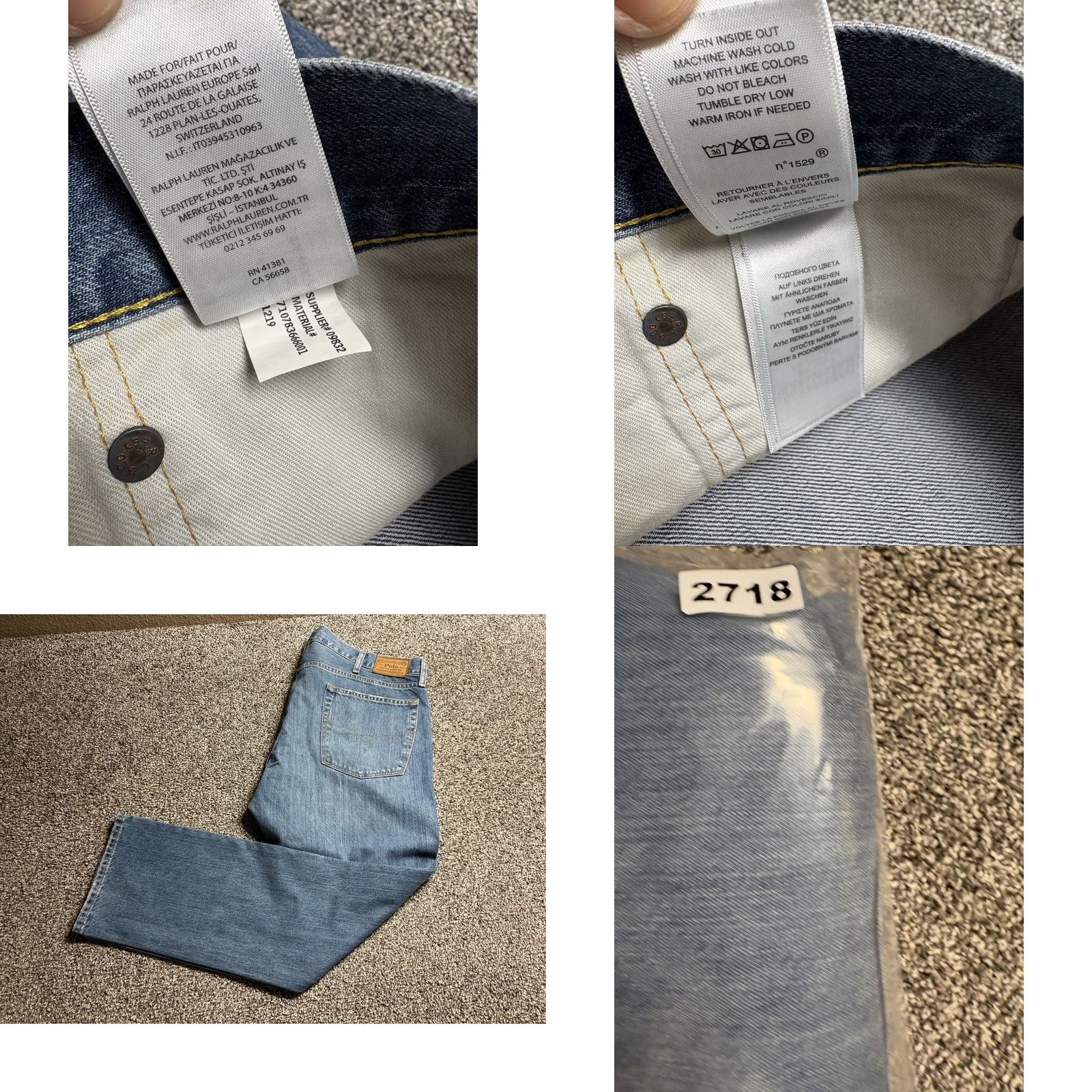 Polo Ralph Lauren VINTAGE? No. Polo Ralph Lauren Varick Jeans Mens 40x30 Slim Straight Denim Size US L / EU 52-54 / 3 - 9 Thumbnail