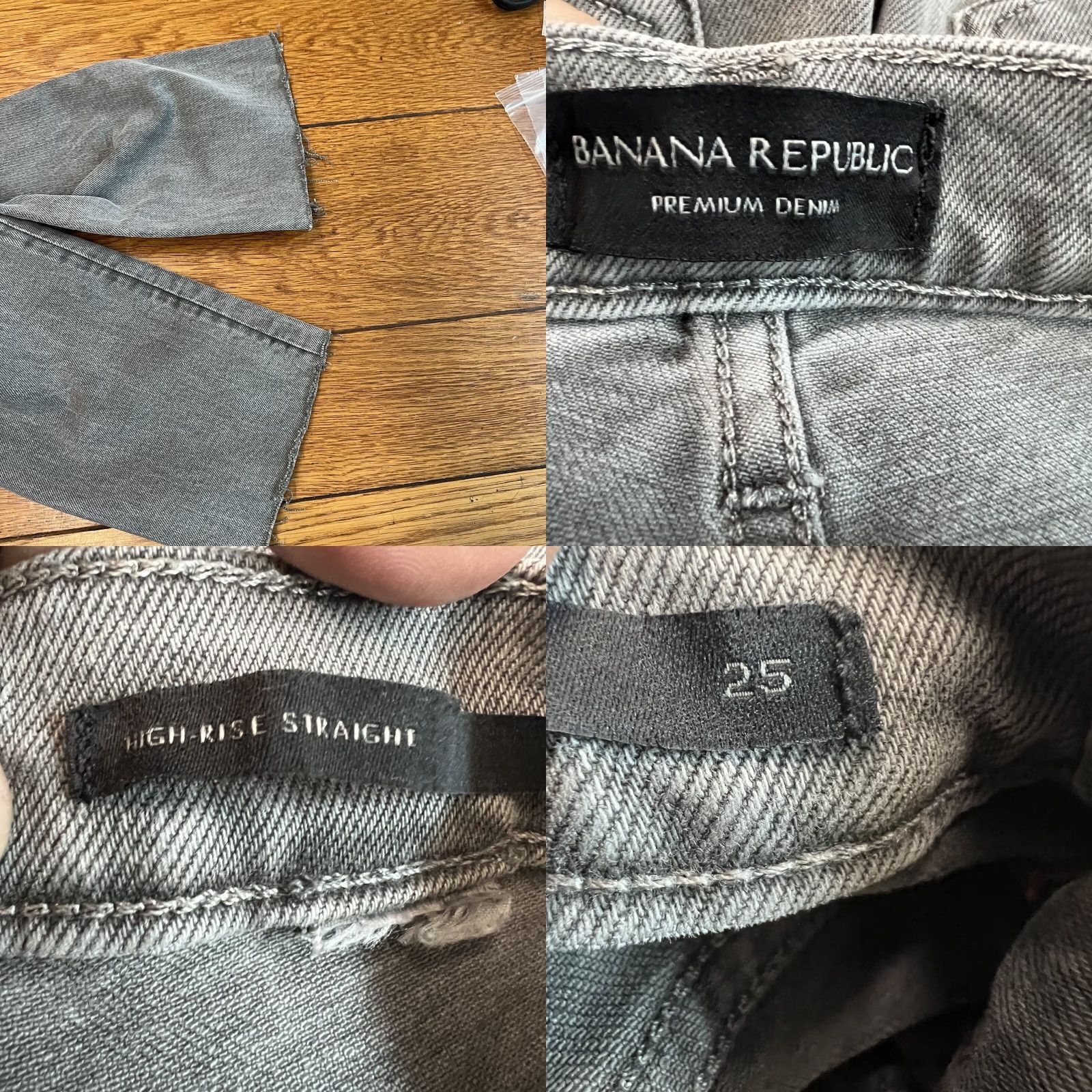 Banana Republic VINTAGE Banana Republic High Waist Stretch Ruff Hem Denim Jeans Womens SZ26 Black 24X26 Size 26" / US 2 / IT 38 - 8 Thumbnail
