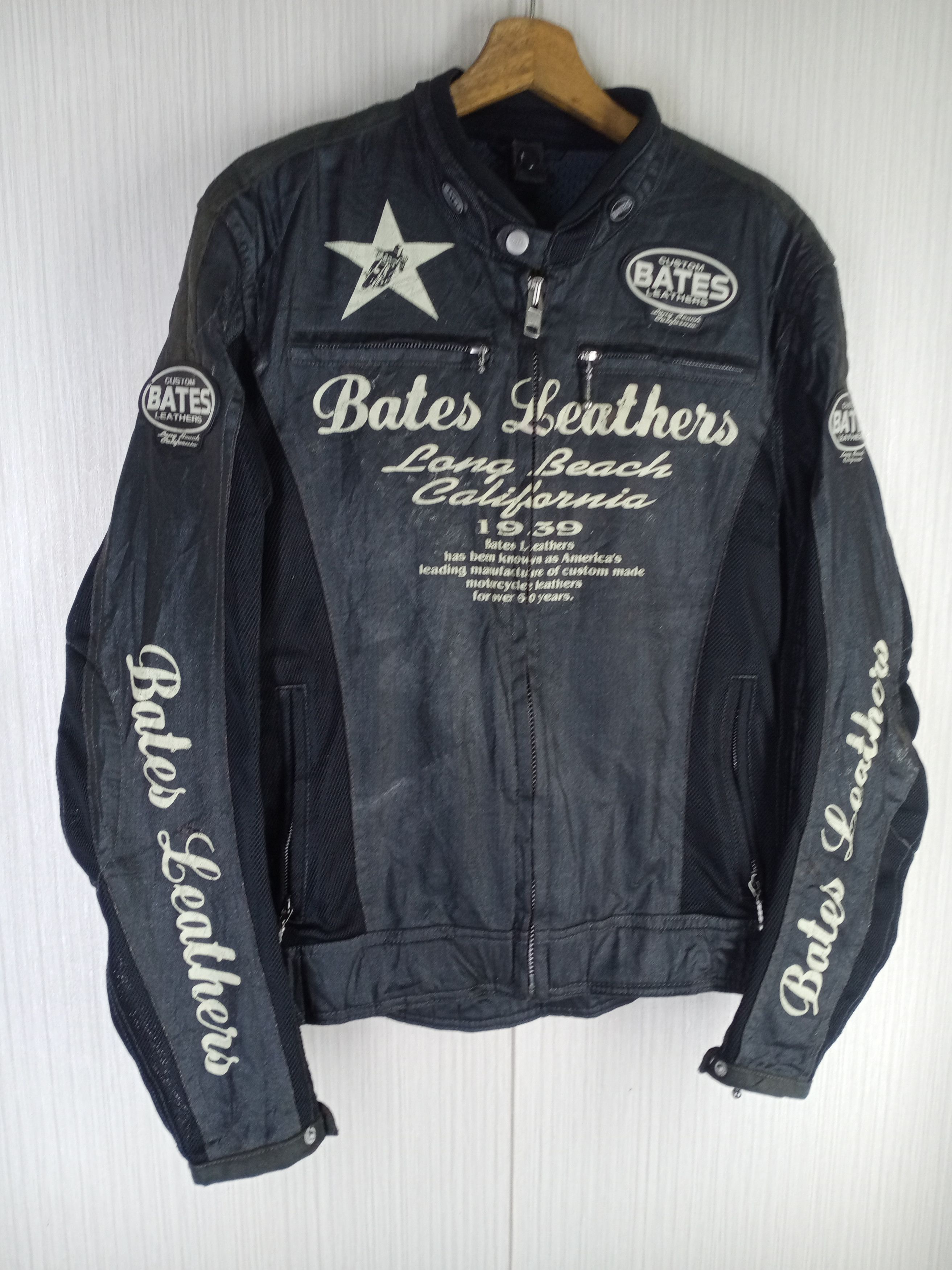 Bates Hats Custom Bates Leather Long Beach California Biker Jacket Size US XL / EU 56 / 4 - 4 Thumbnail