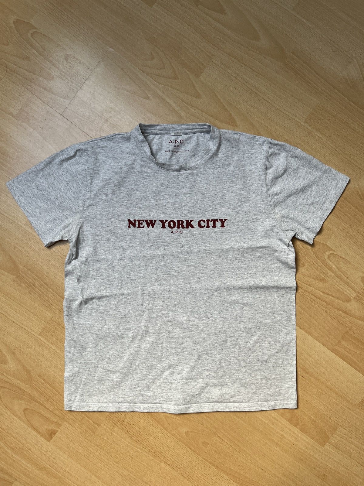 image of A P C New York City Tee in Grey, Men's (Size Medium)