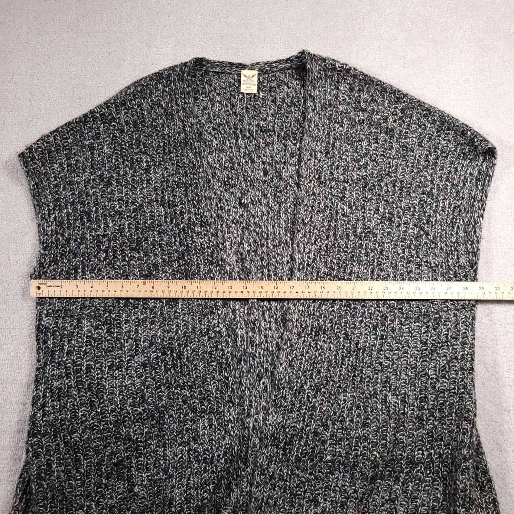 Faded Glory Faded Glory Cardigan Sweater Womens S/M Open Heathered Gray Short Sleeve Size S / US 4 / IT 40 - 3 Thumbnail