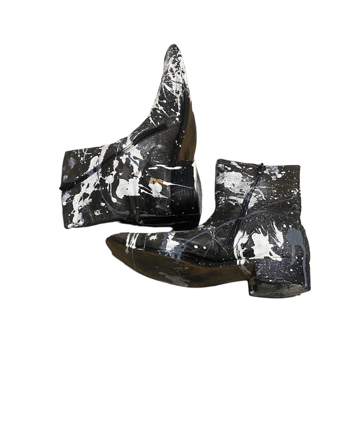 Bally EXCLUSIVE! OG Bally Splash Painted Graffiti Chelsea Boot Size US 11.5 / EU 44-45 - 4 Thumbnail