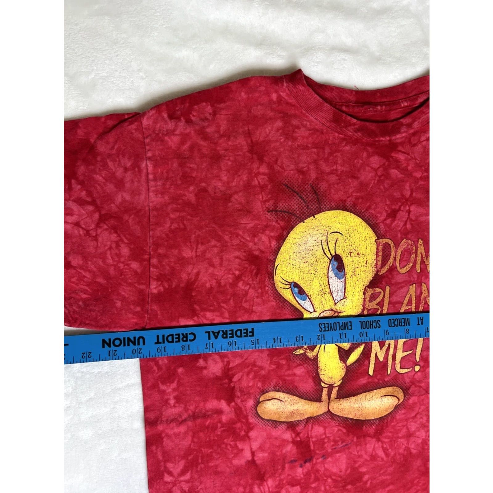 Vintage VINTAGE Tweety Bird Tie Dye T-Shirt “Don’t Blame Me” Size M Red Unisex Adults Short Sleeve Cartoon 90s Bird Boys Girls Mens Womens Size US M / EU 48-50 / 2 - 5 Thumbnail
