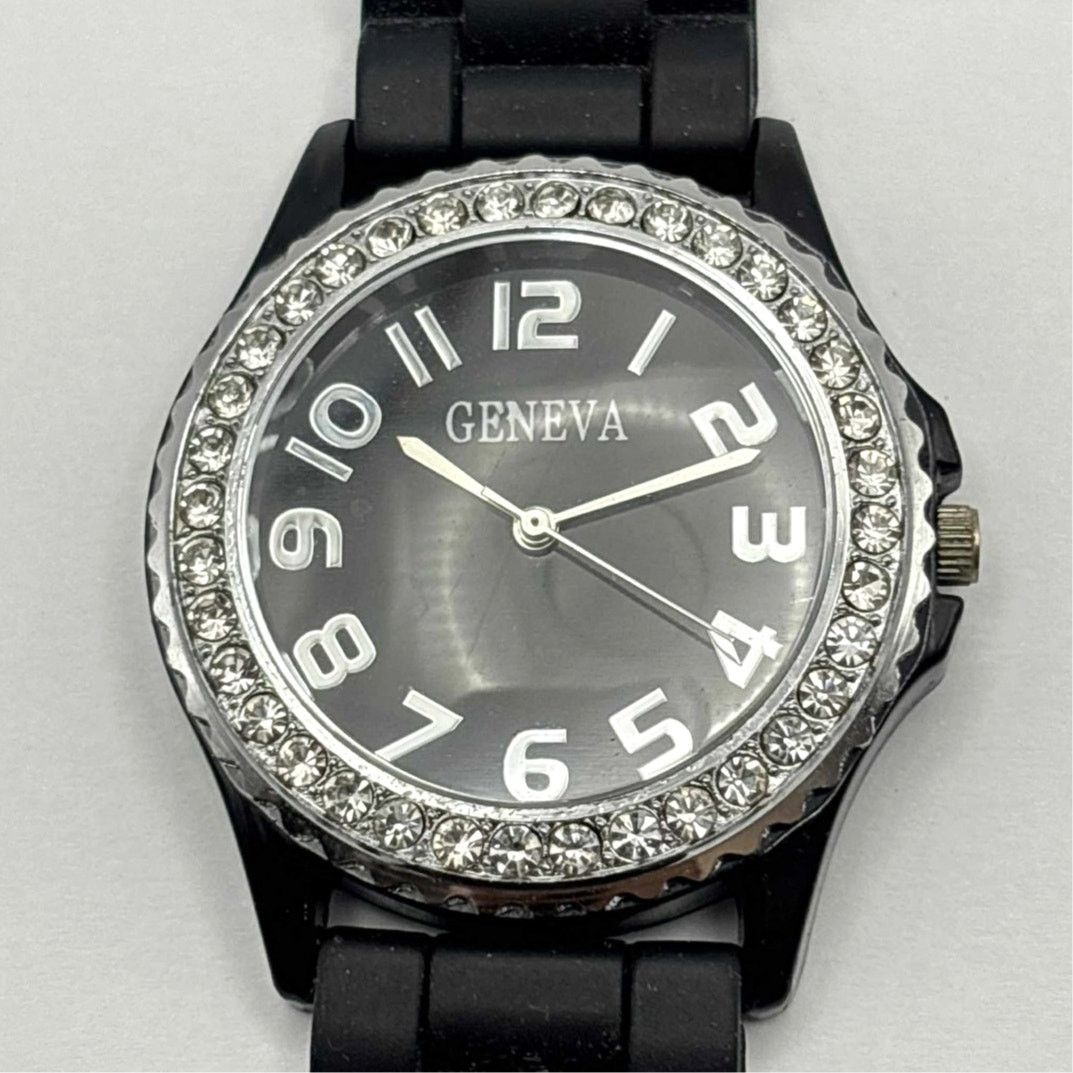 Geneva Silver & Black Men's Watch Size ONE SIZE - 2 Thumbnail