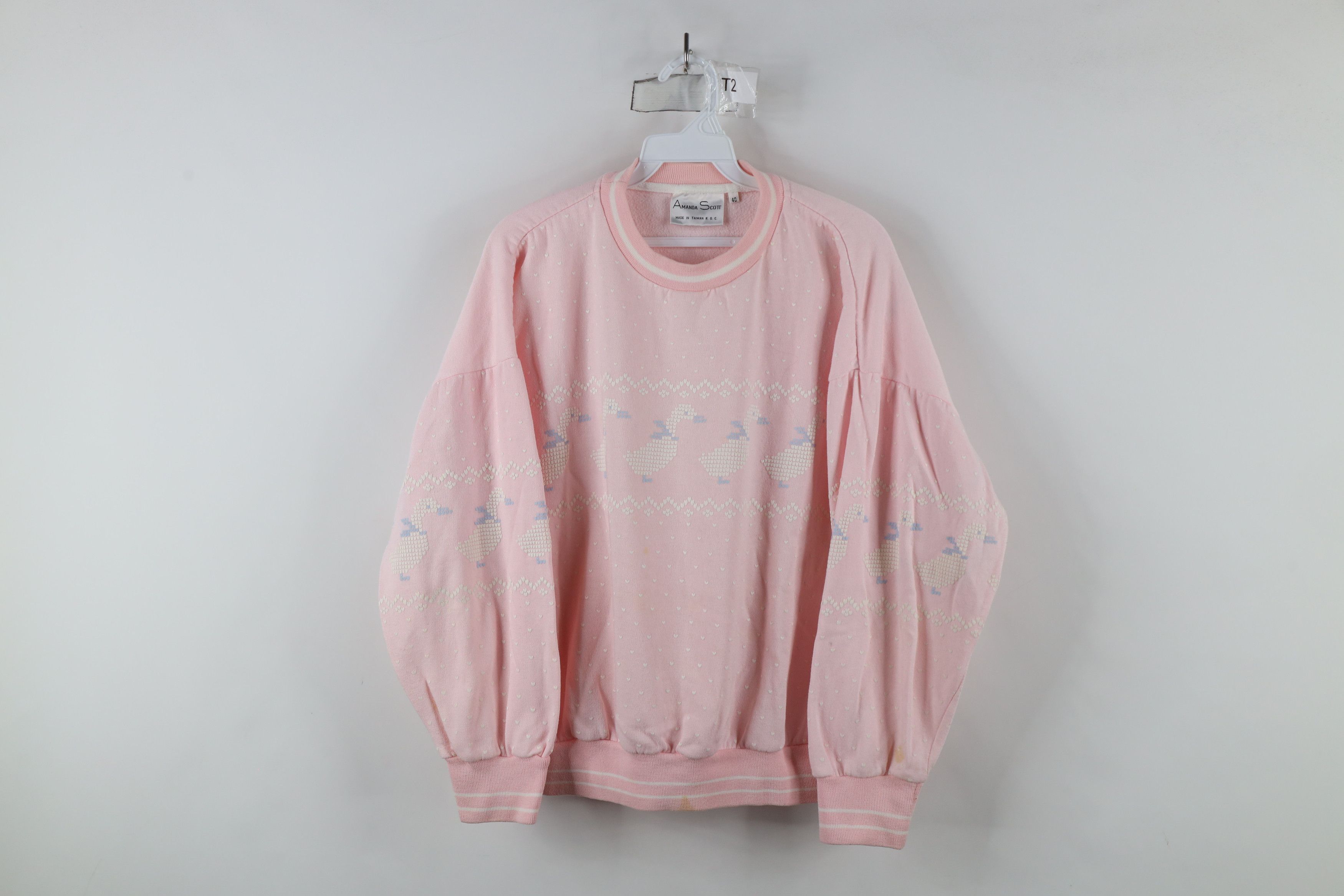 Vintage Vintage 90s Streetwear Fairy Kawaii Duck Heart Sweatshirt Size S / US 4 / IT 40 - 1 Thumbnail