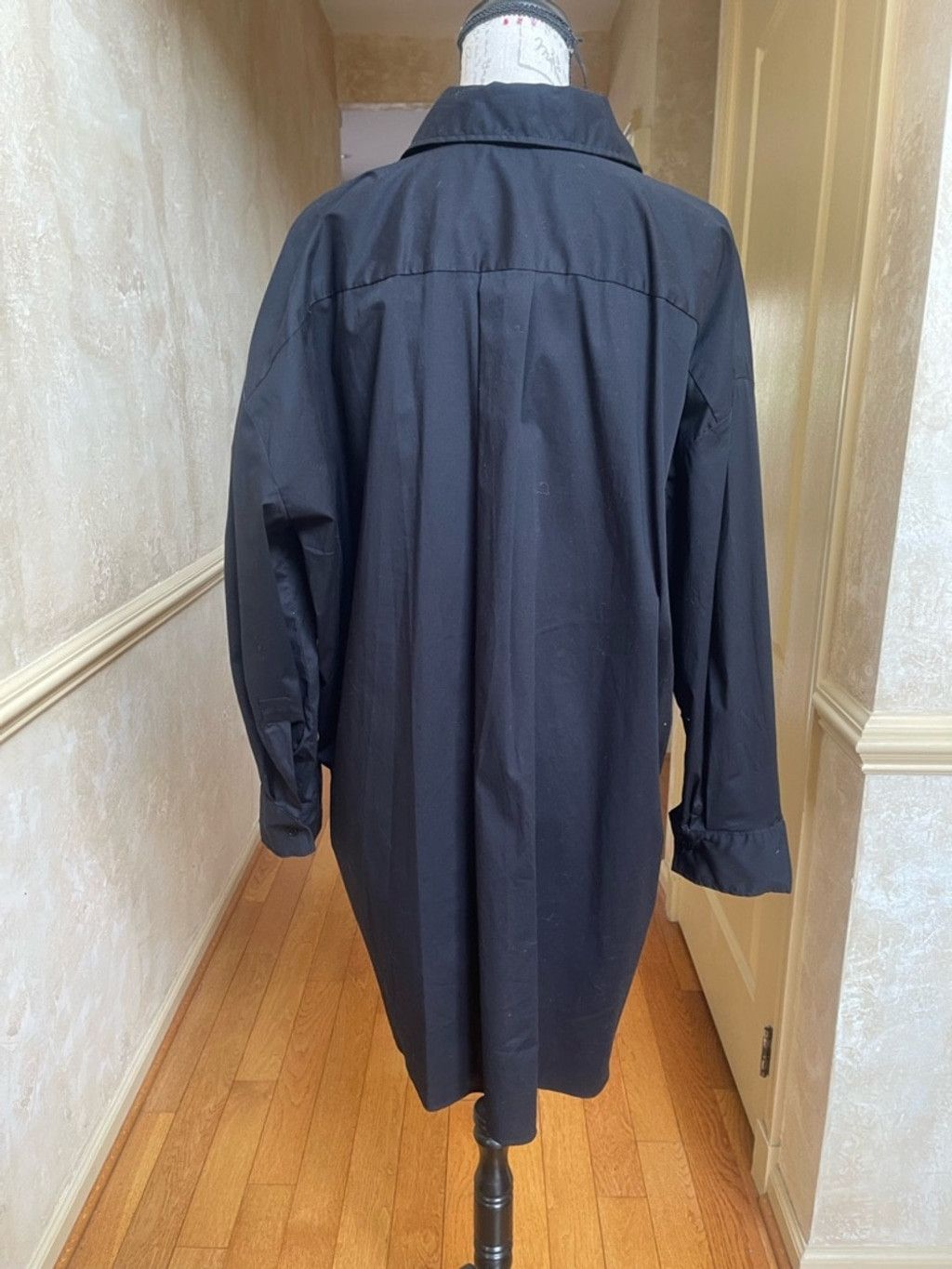 Zara ZARA Black Oversized Poplin Button Down Shirt L Batwing Slv Size L / US 10 / IT 46 - 4 Thumbnail
