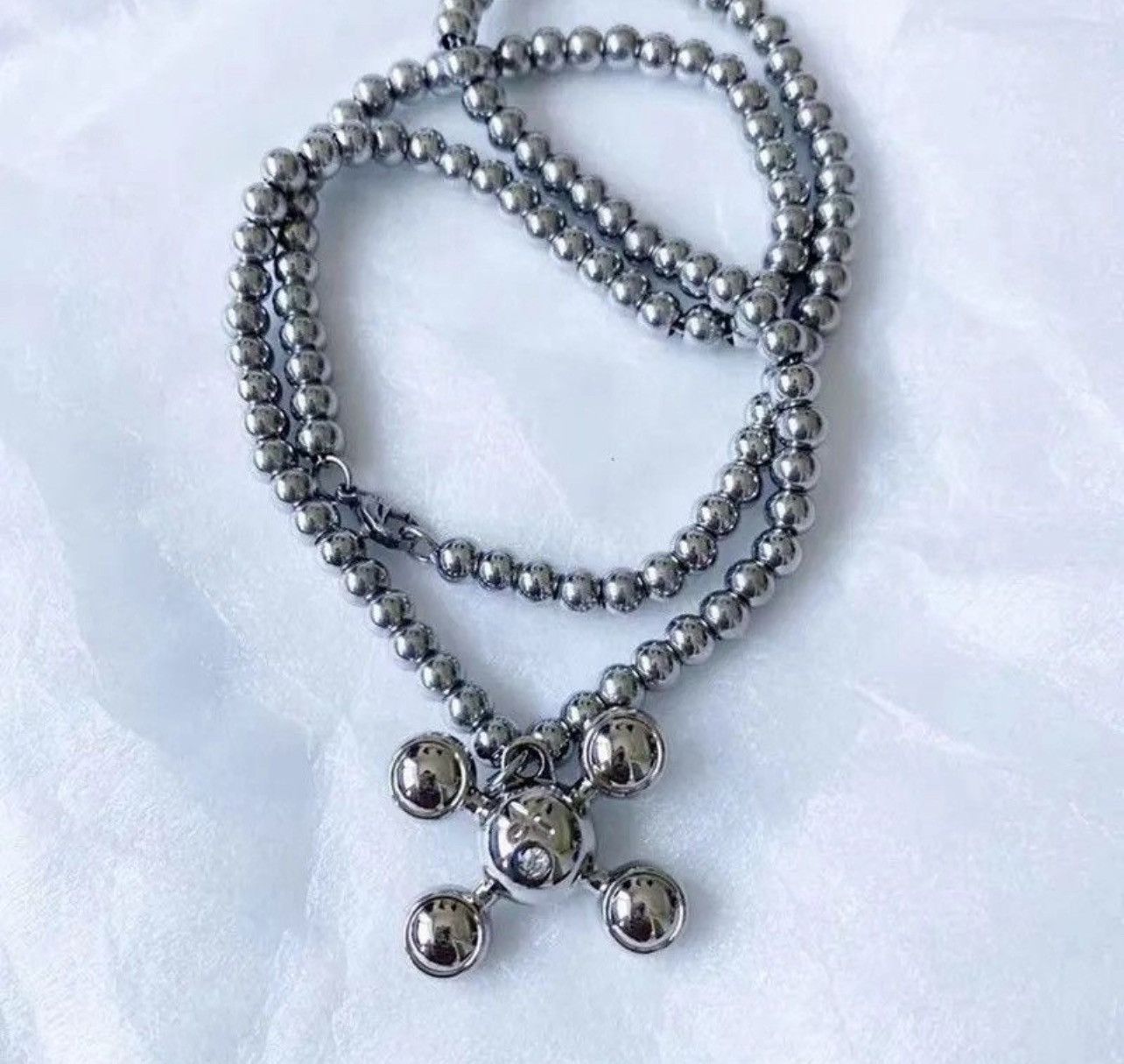 Jewelry Round Bead Chain Quadangle Ball Pendant Size ONE SIZE - 1 Thumbnail