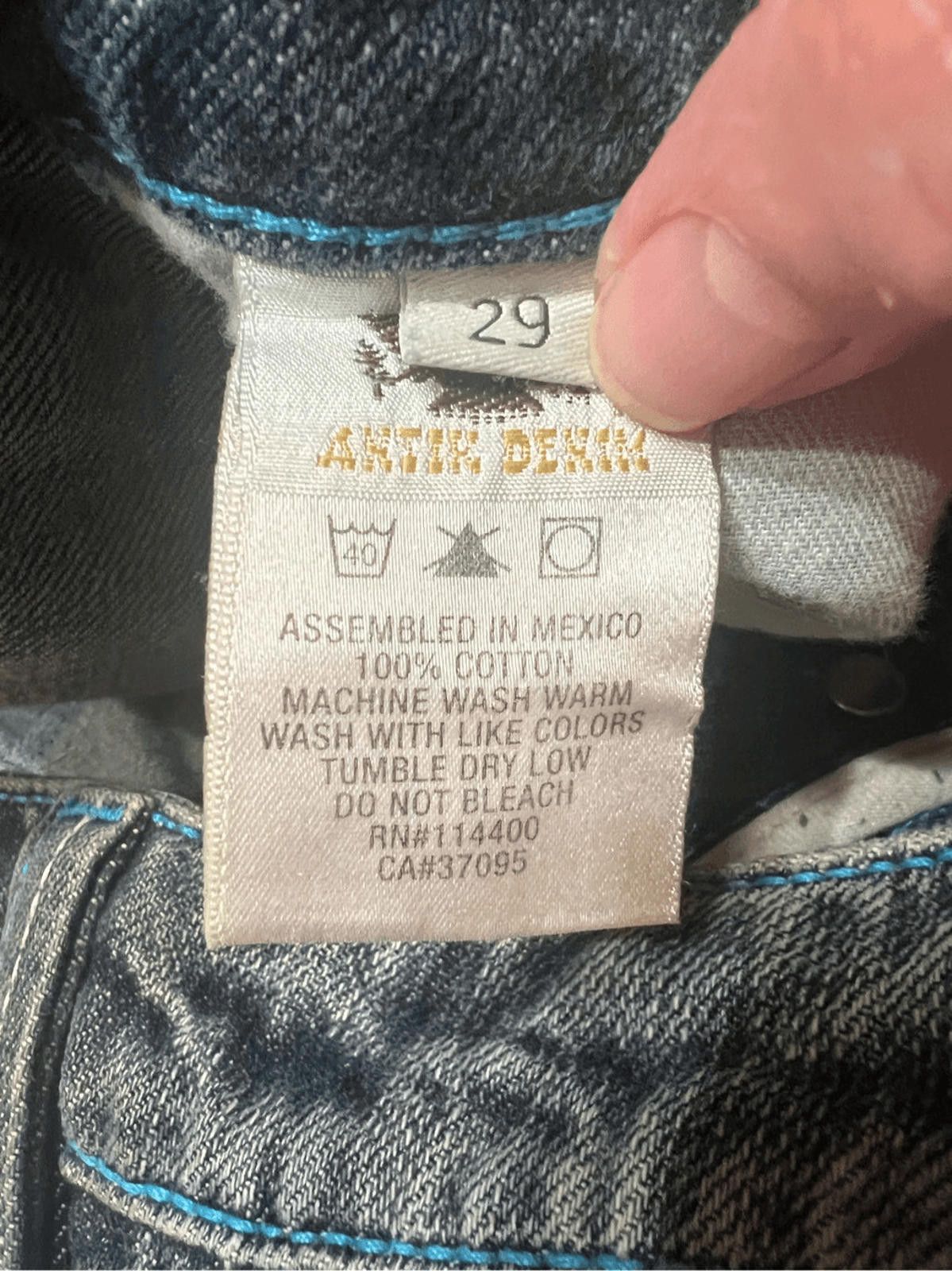 Antik Denim ANTIK Denim Button Fly embroidered Capri jeans Sz 29 NWT Size 29" - 4 Thumbnail