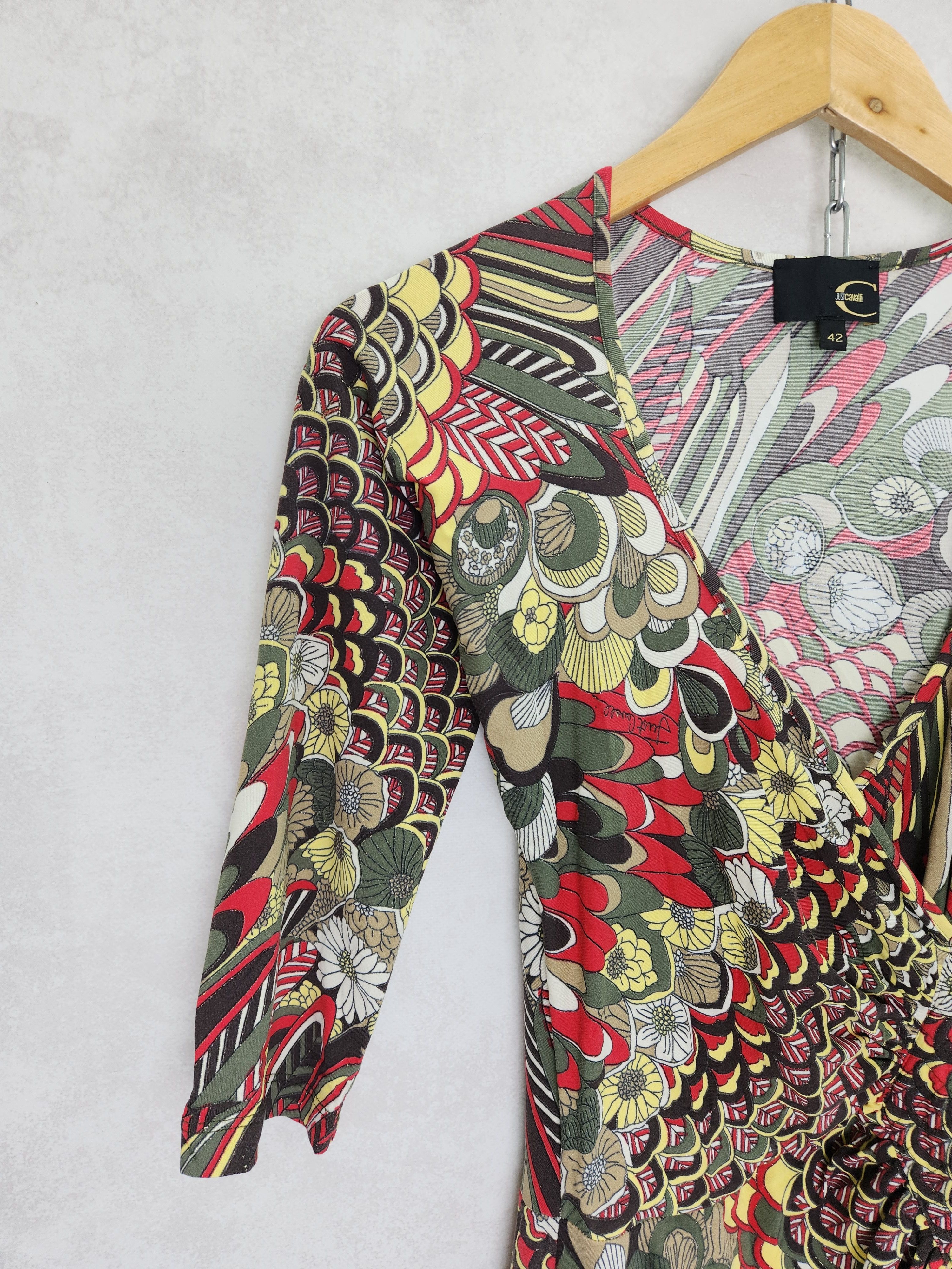 Roberto Cavalli Roberto Just Cavalli Wrap Sexy floral printed mini dress Size M / US 6-8 / IT 42-44 - 6 Thumbnail