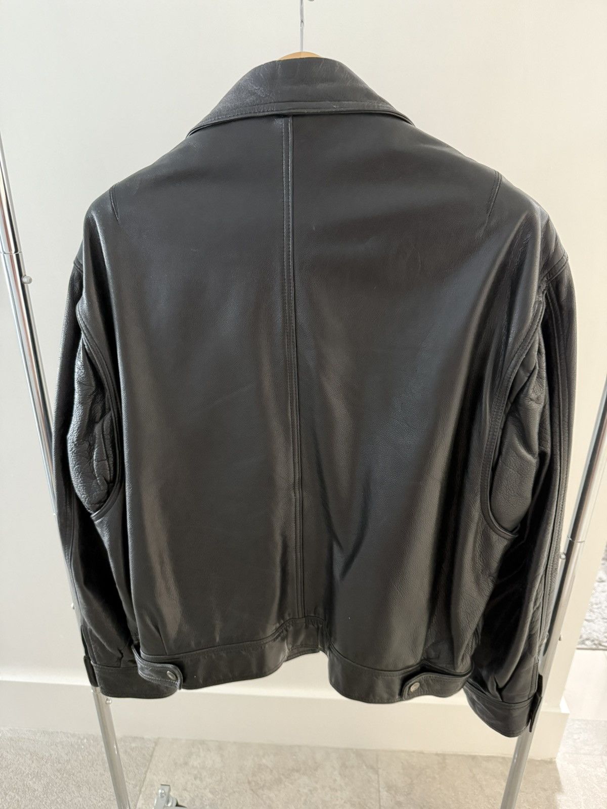 Vintage Yvse Saint Laurent Style Bomber Leather Jacket Size US L / EU 52-54 / 3 - 9 Thumbnail