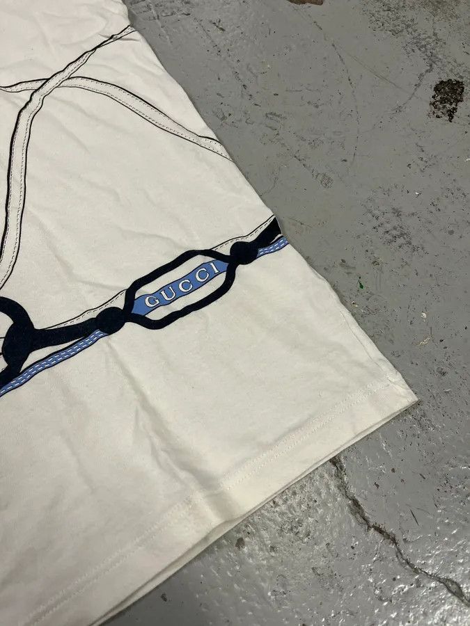 Gucci 2010s Gucci Harness Effect White T-Shirt Size US M / EU 48-50 / 2 - 6 Thumbnail