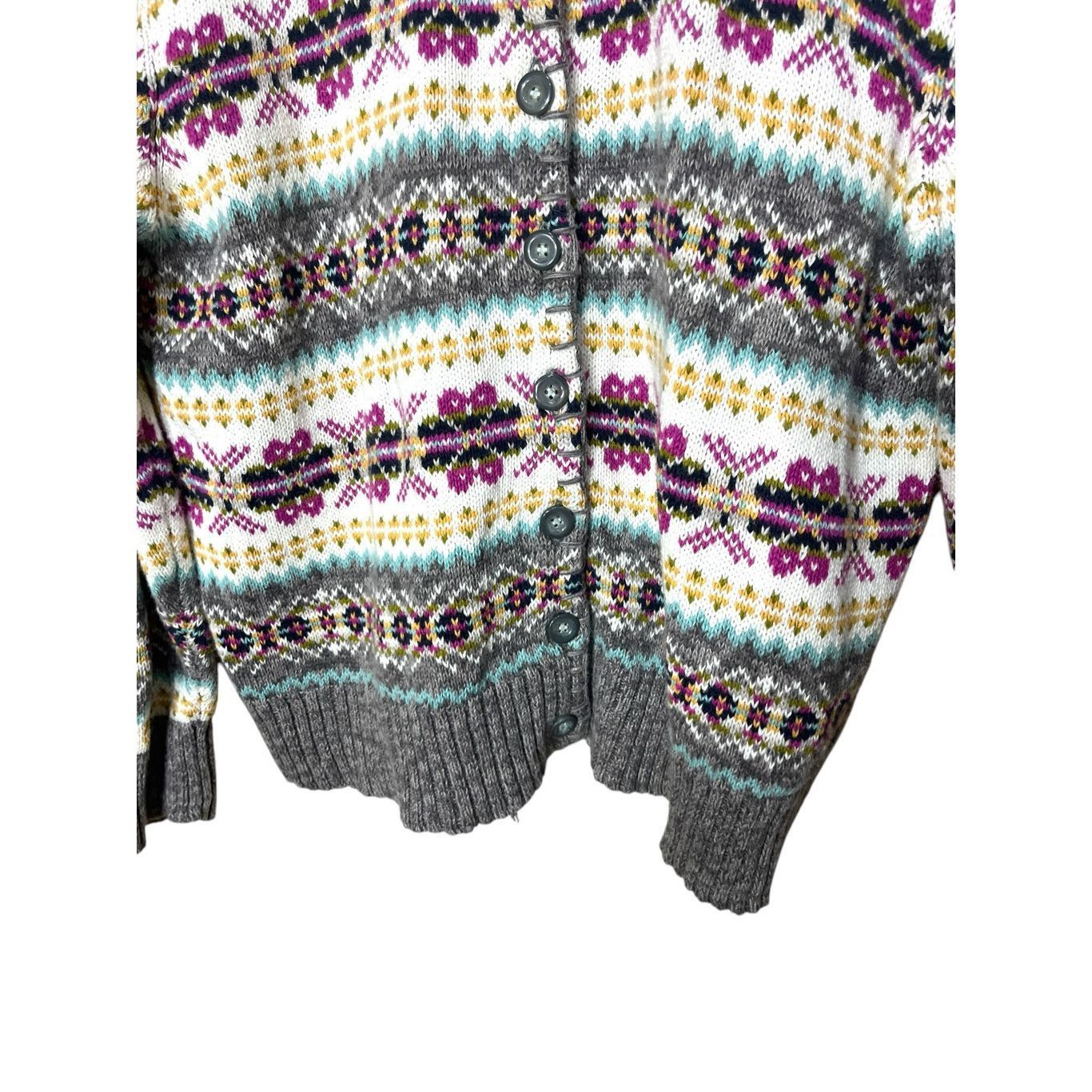 Other Vintage Heirloom Collectibles Fair Isles Button Front Cardigan Sweater Size L Size L / US 10 / IT 46 - 3 Thumbnail