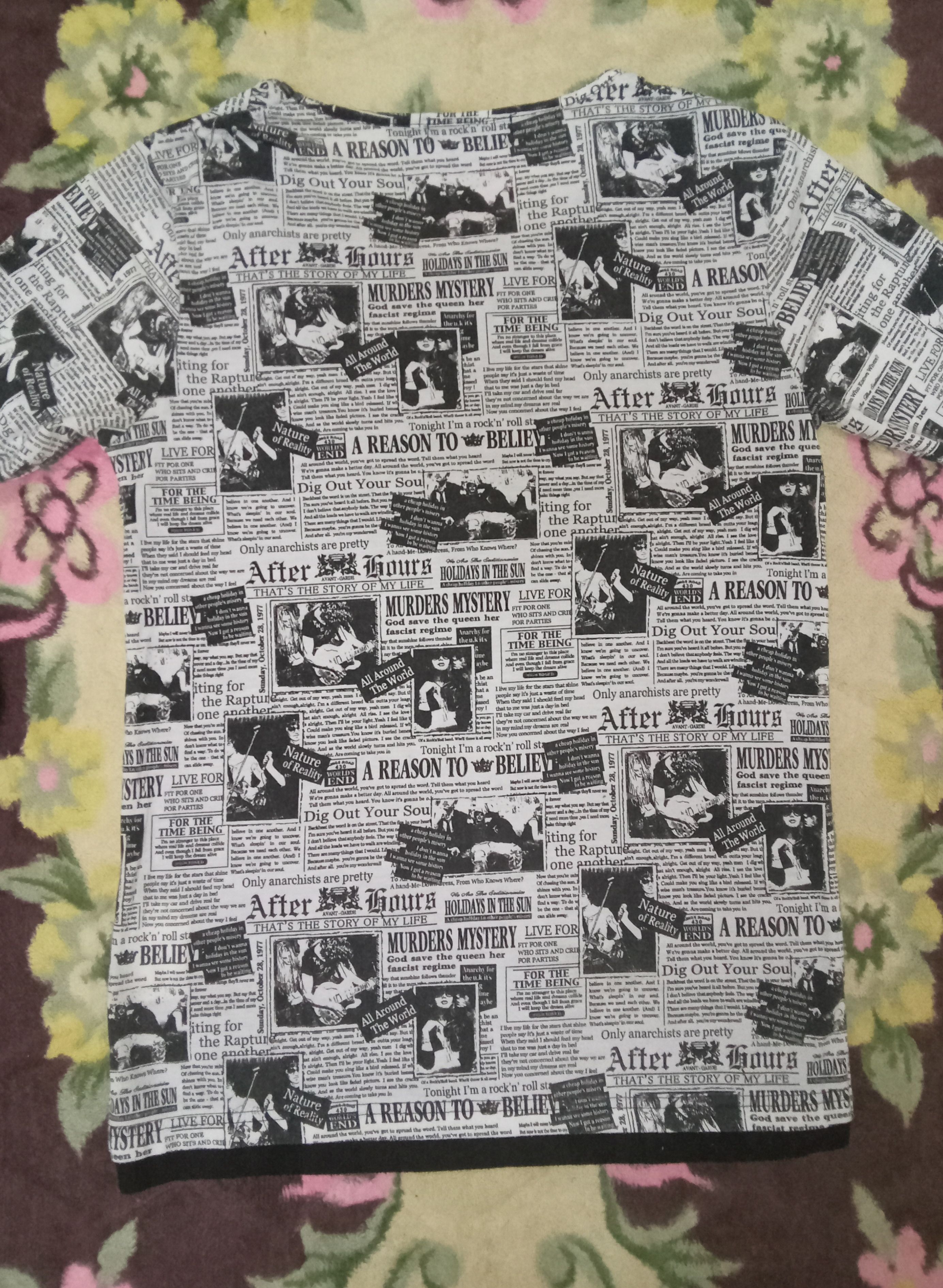 Japanese Brand Defective Struct Punk Rare Full Print Gazette T Shirt Size US M / EU 48-50 / 2 - 2 Thumbnail
