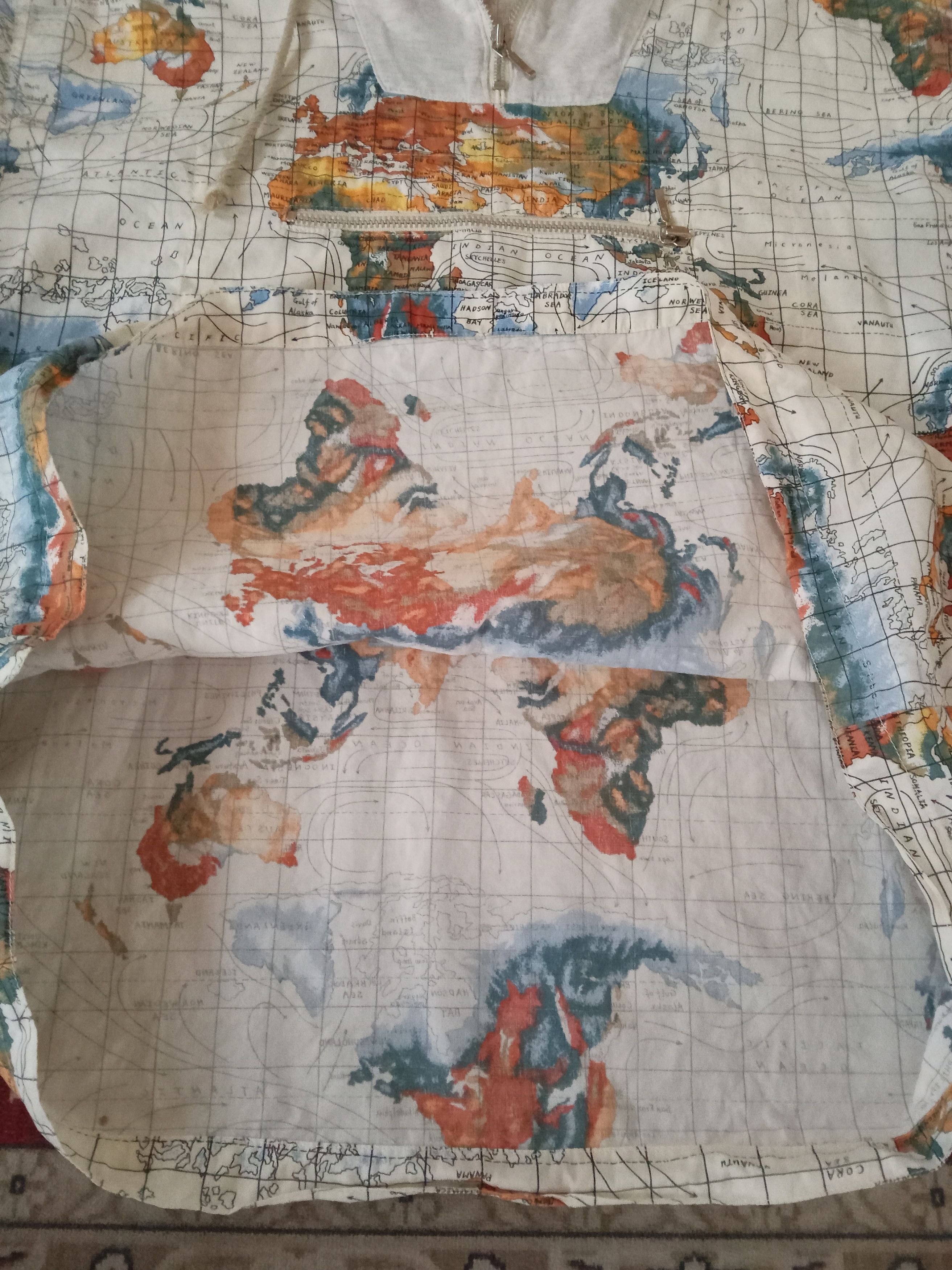 Japanese Brand Z of Zampa Rare World Maps Design Anorak Jacket Size US M / EU 48-50 / 2 - 12 Thumbnail