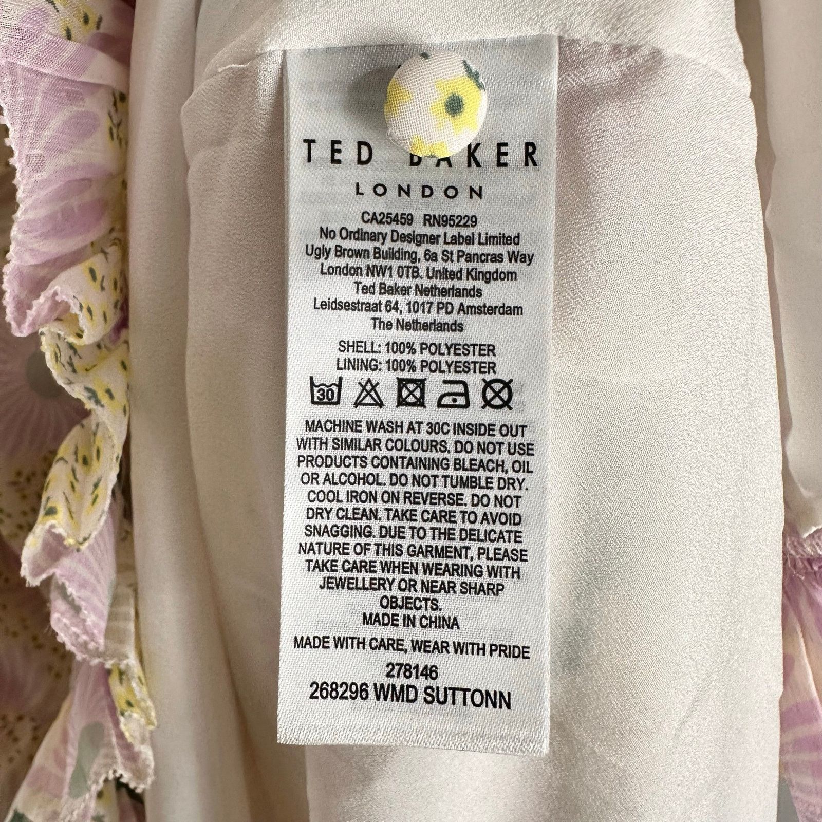 Ted Baker Ted Baker Twist Neck Mini A-line Floral Ruffle Dress Sz 16 Size XXL / US 16-18 / IT 52-54 - 8 Thumbnail
