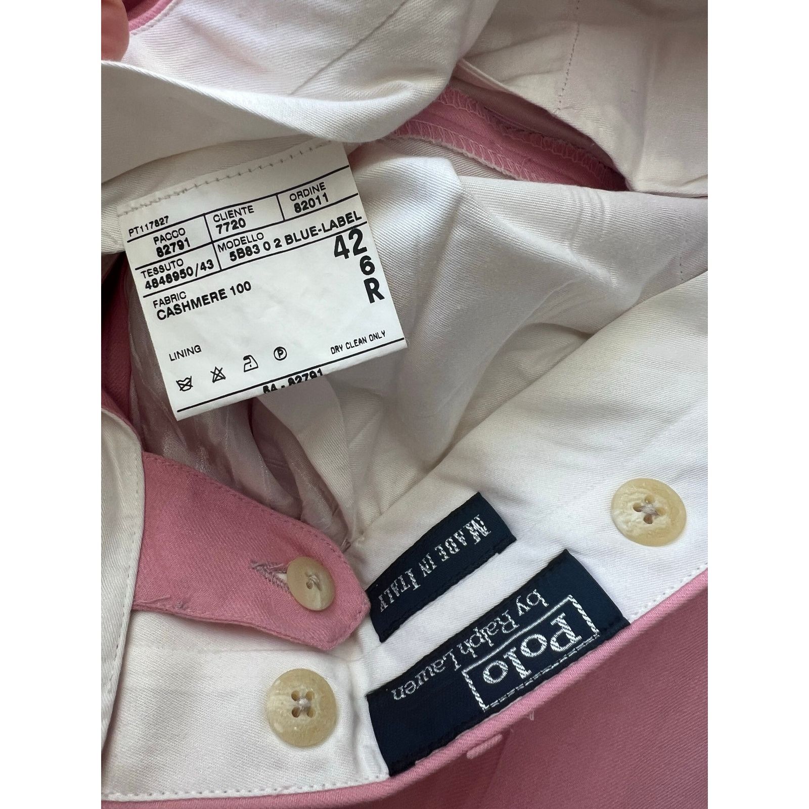 Polo Ralph Lauren Ralph Lauren Polo Made in Italy Pink Cashmere Dress Pants Size US 36 / EU 52 - 10 Thumbnail