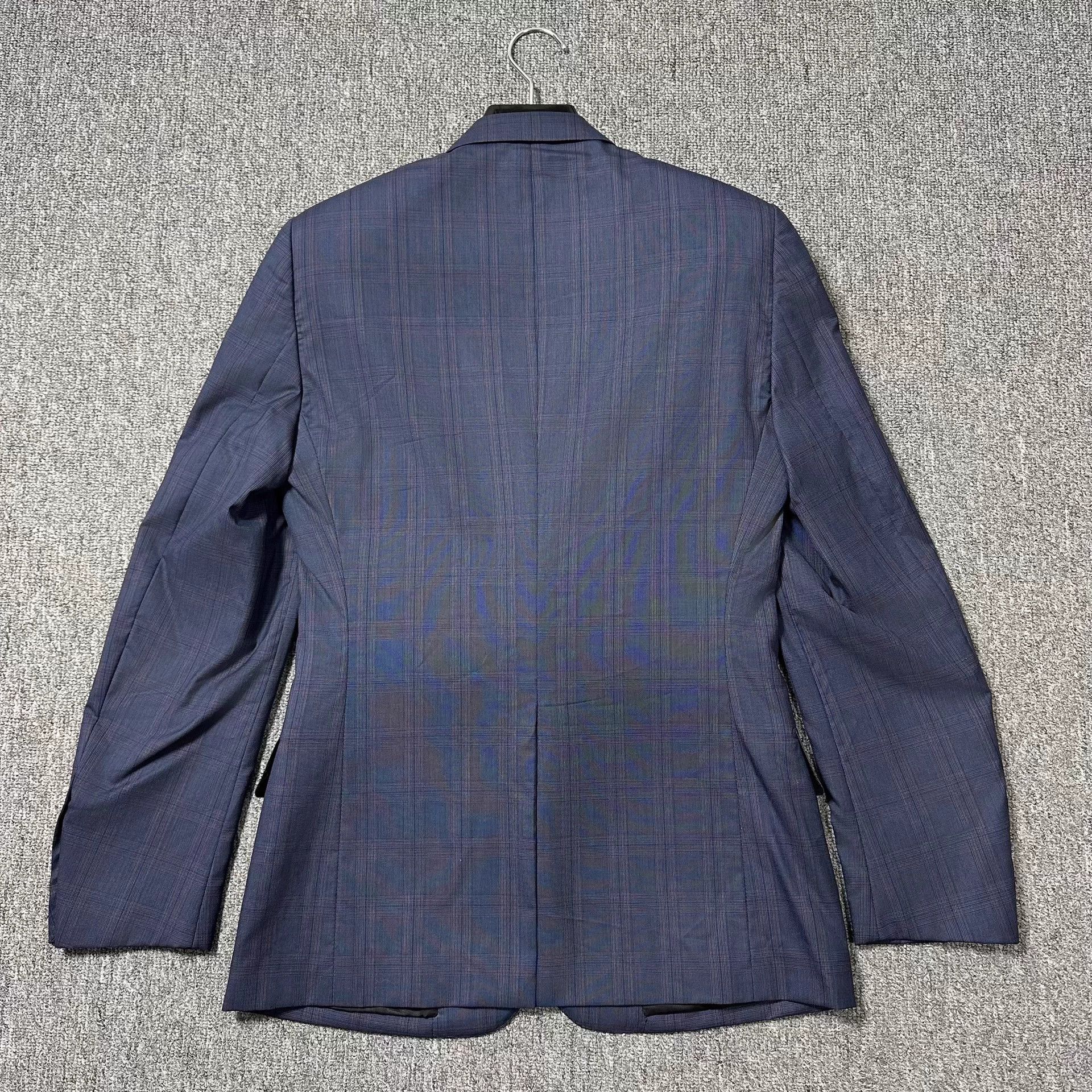 Dior Dior Midnight Blue Purple Tint Check Suit 46 Size 46R - 3 Thumbnail
