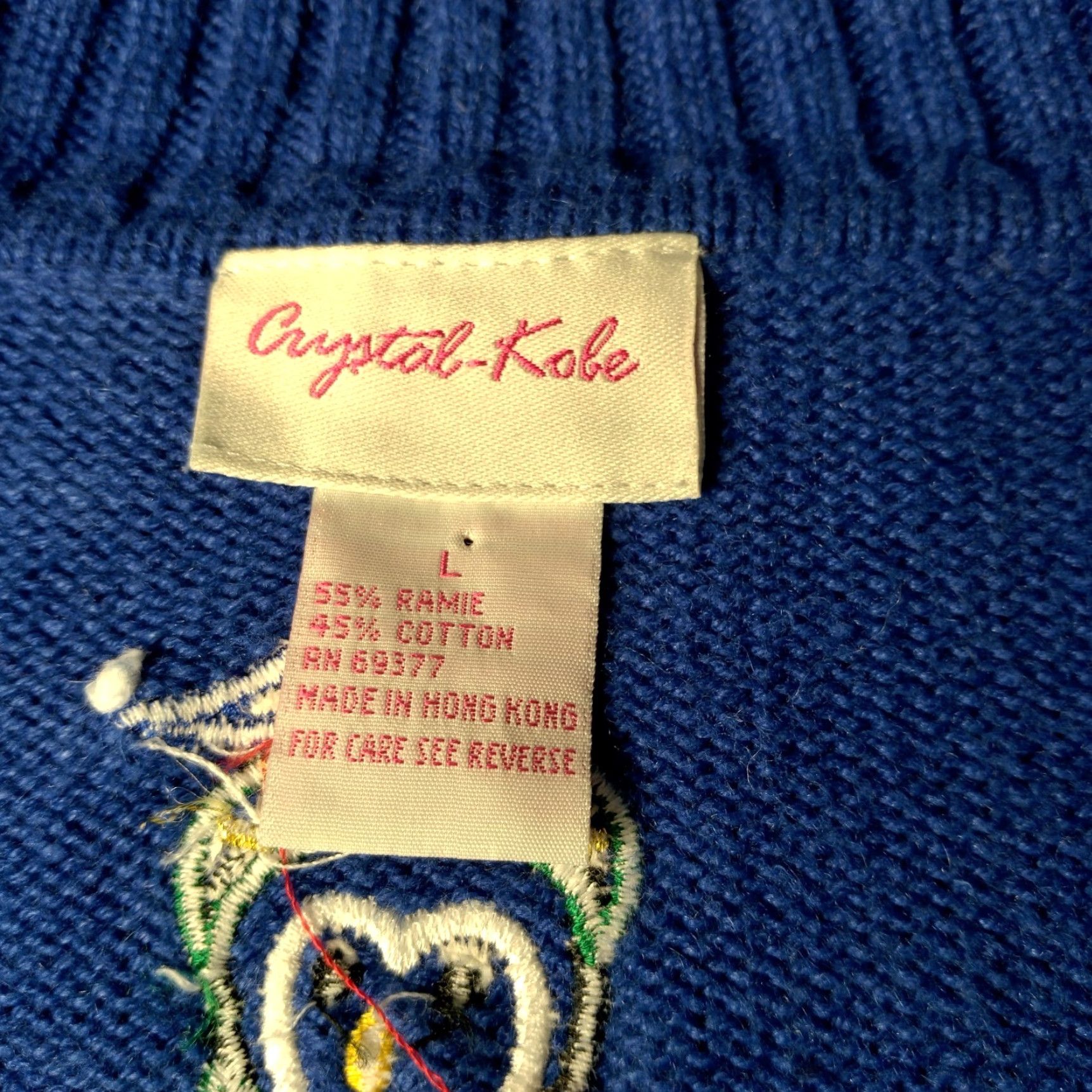Vintage VINTAGE Crystal Kobe Cardigan Sweater Women's Winter Penguin Beaded Blue Large Christmas Holiday Knit Size L / US 10 / IT 46 - 7 Thumbnail