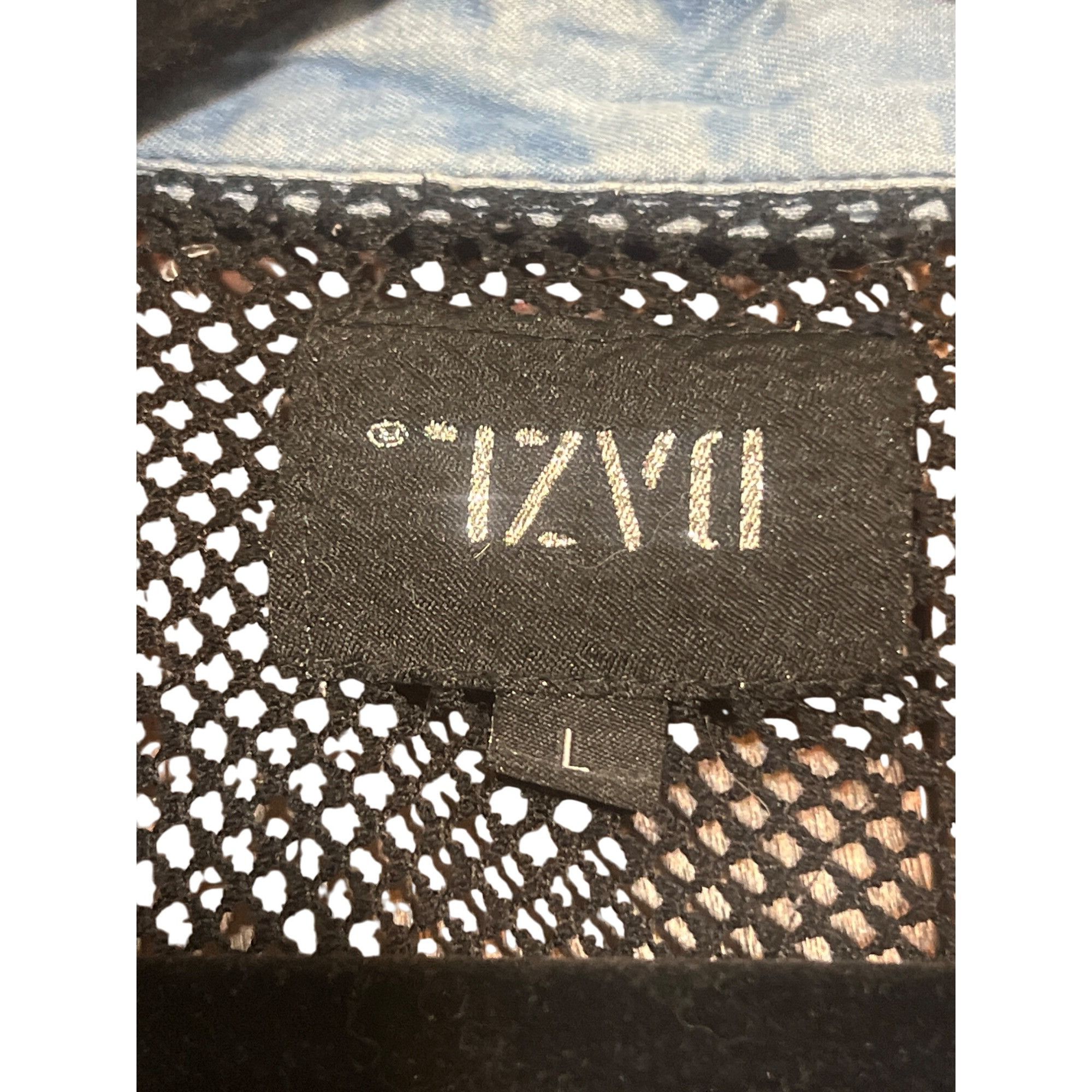 Other DAZL Chambray Shirt Black Mesh Long Tab Sleeves Longer Back Size L / US 10 / IT 46 - 6 Thumbnail